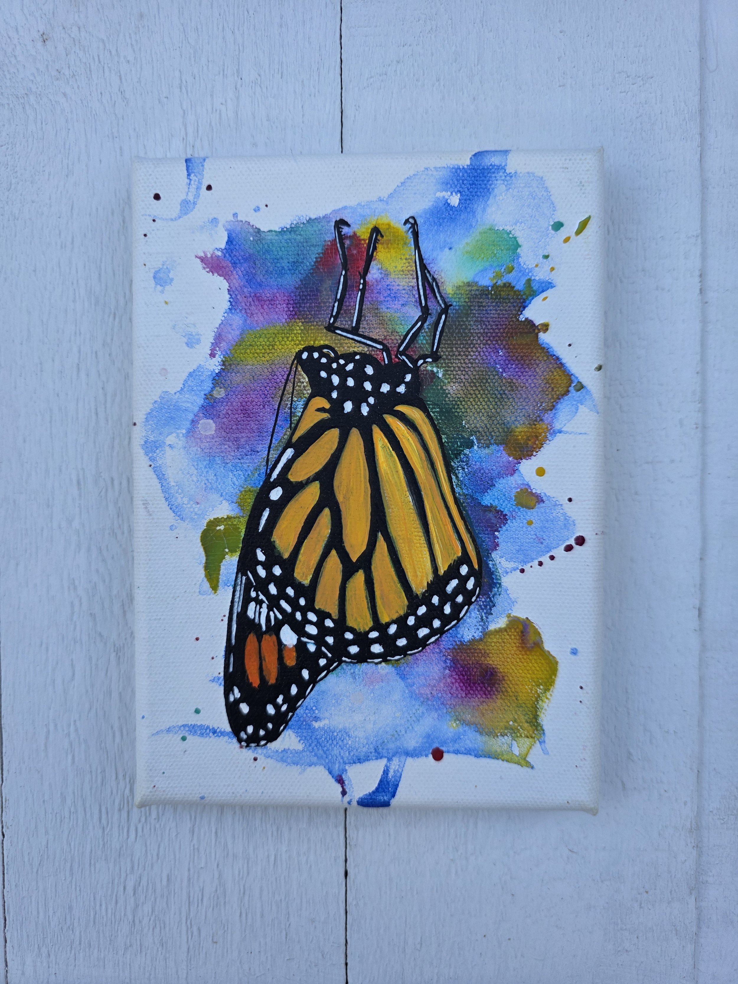 Sunrise Monarch 2 (2025 Signature Collection)
• Dimensions: 5” x 7” Premium Original Mixed Media
• Medium: Premium watercolor painting with representational acrylic monarch on gallery wrapped canvas.
• Price: $37.71 (Includes California Sales Tax)
Ab