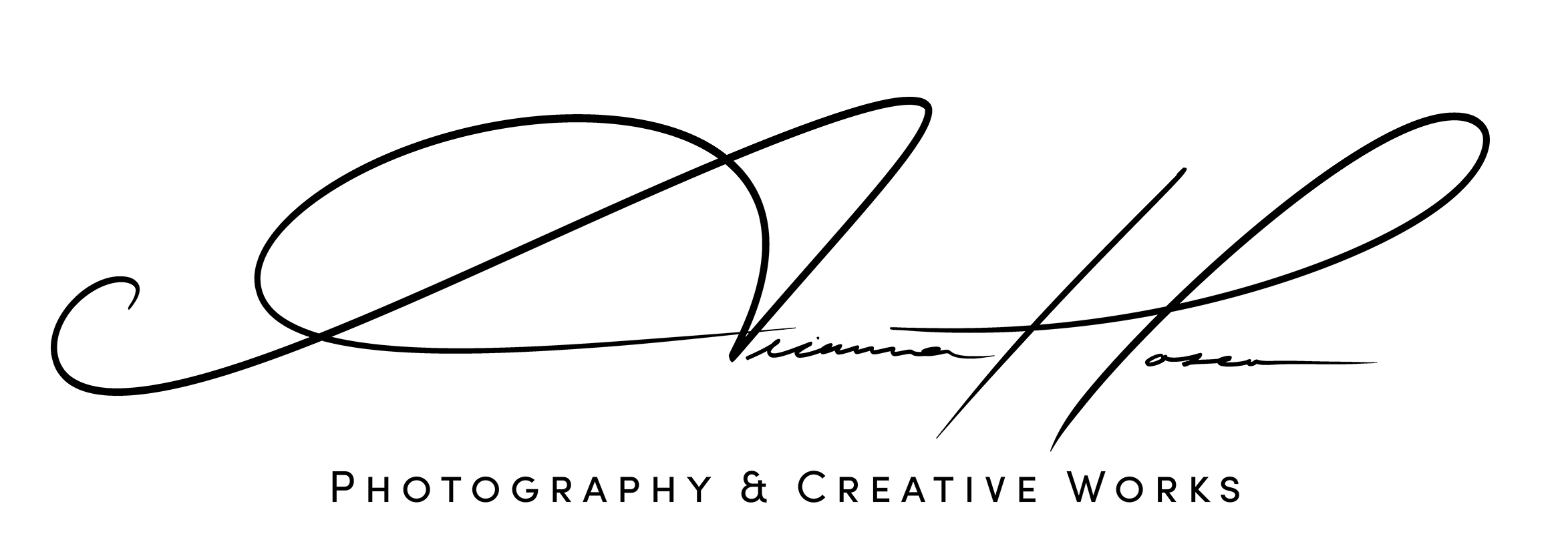 Black logo with the text "Arianna Hosea Photography & Creative Works".