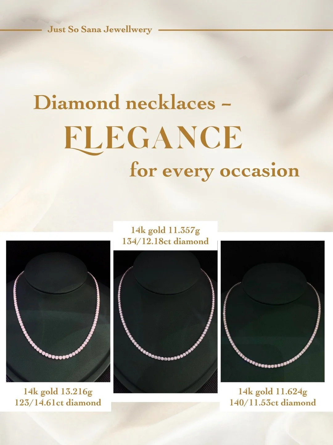 14k gold and diamond necklaces ✨
A perfect piece to add a dash of elegance to any occasion ~

📩 Dm to order yours or for any enquires!
📍 Pickup and delivery options available

Follow @justsosanajewellery_ to stay in the loop! More drops coming soon
