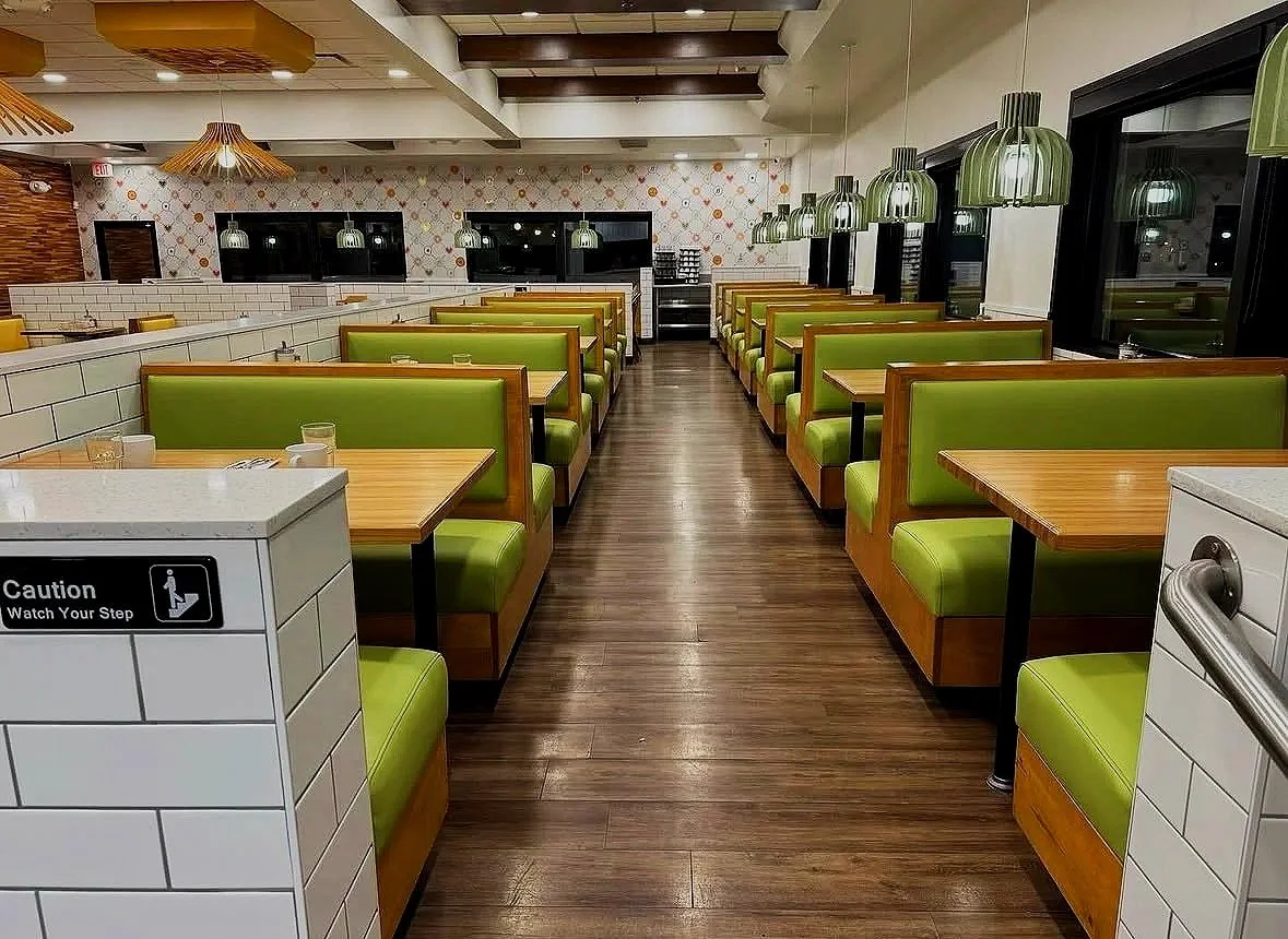 Restaurant booth furniture and custom upholster