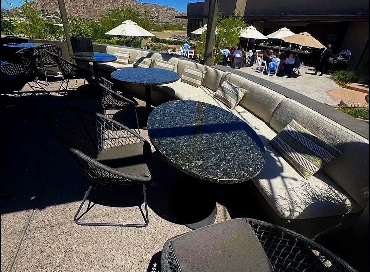 Luxury outdoor upholstered furniture installation