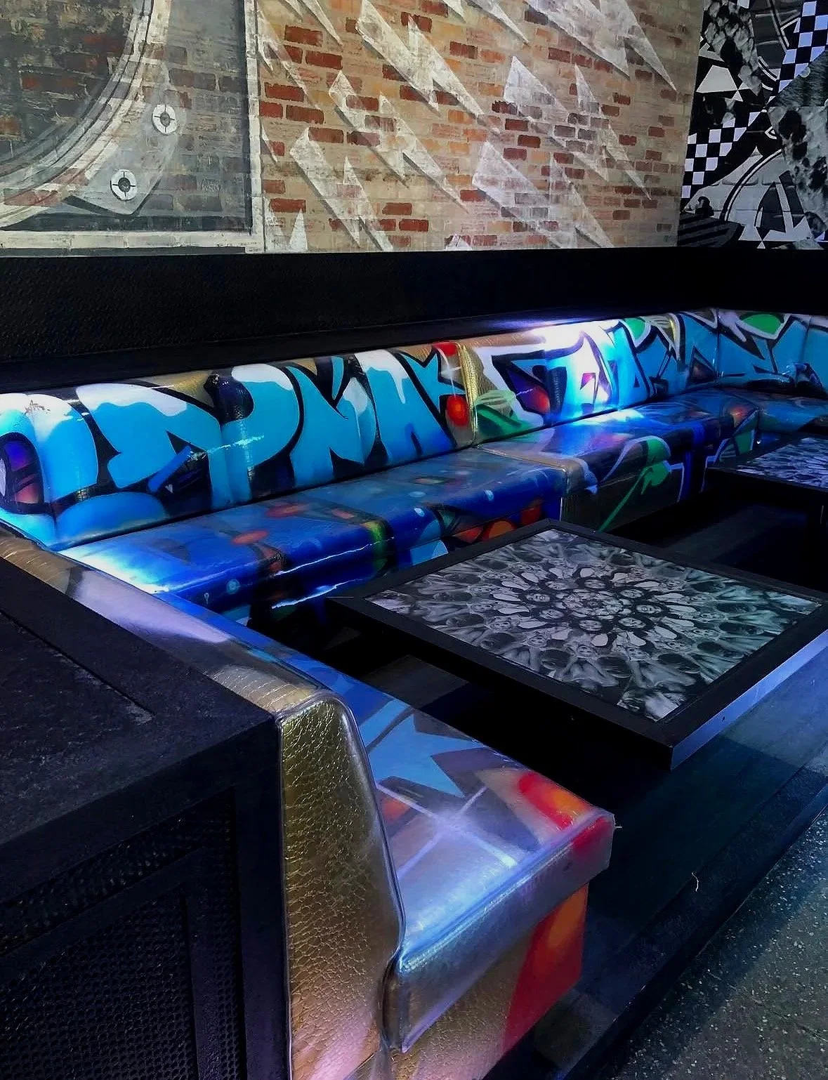 Custom entertainment space booth seating