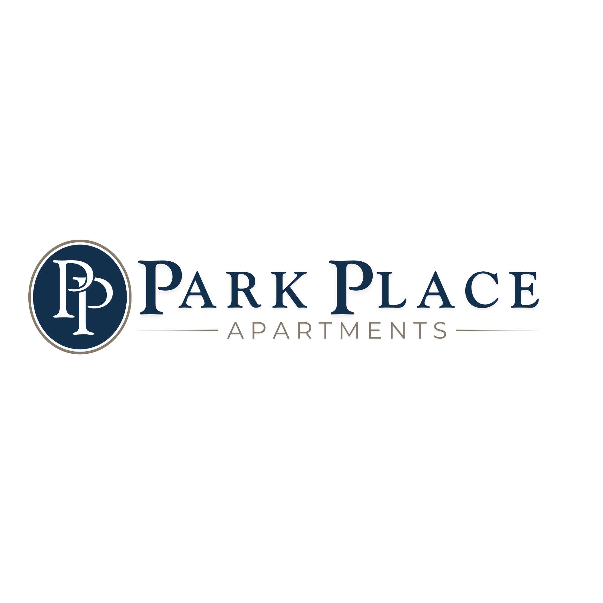 The logo and branding for Park Place Apartments, featuring a circular emblem with the initials PP and the text 'Park Place Apartments' below.