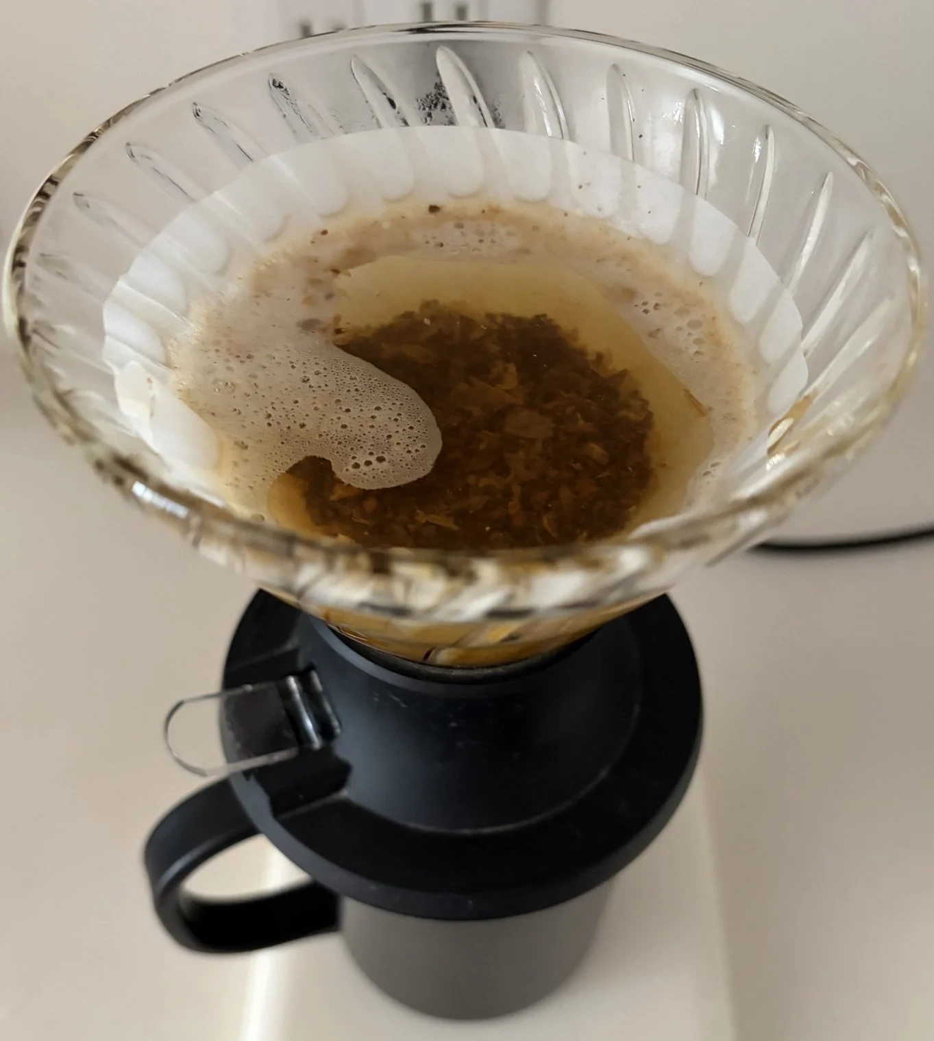 Hario Switch V60 Dripper in immersion mode.
