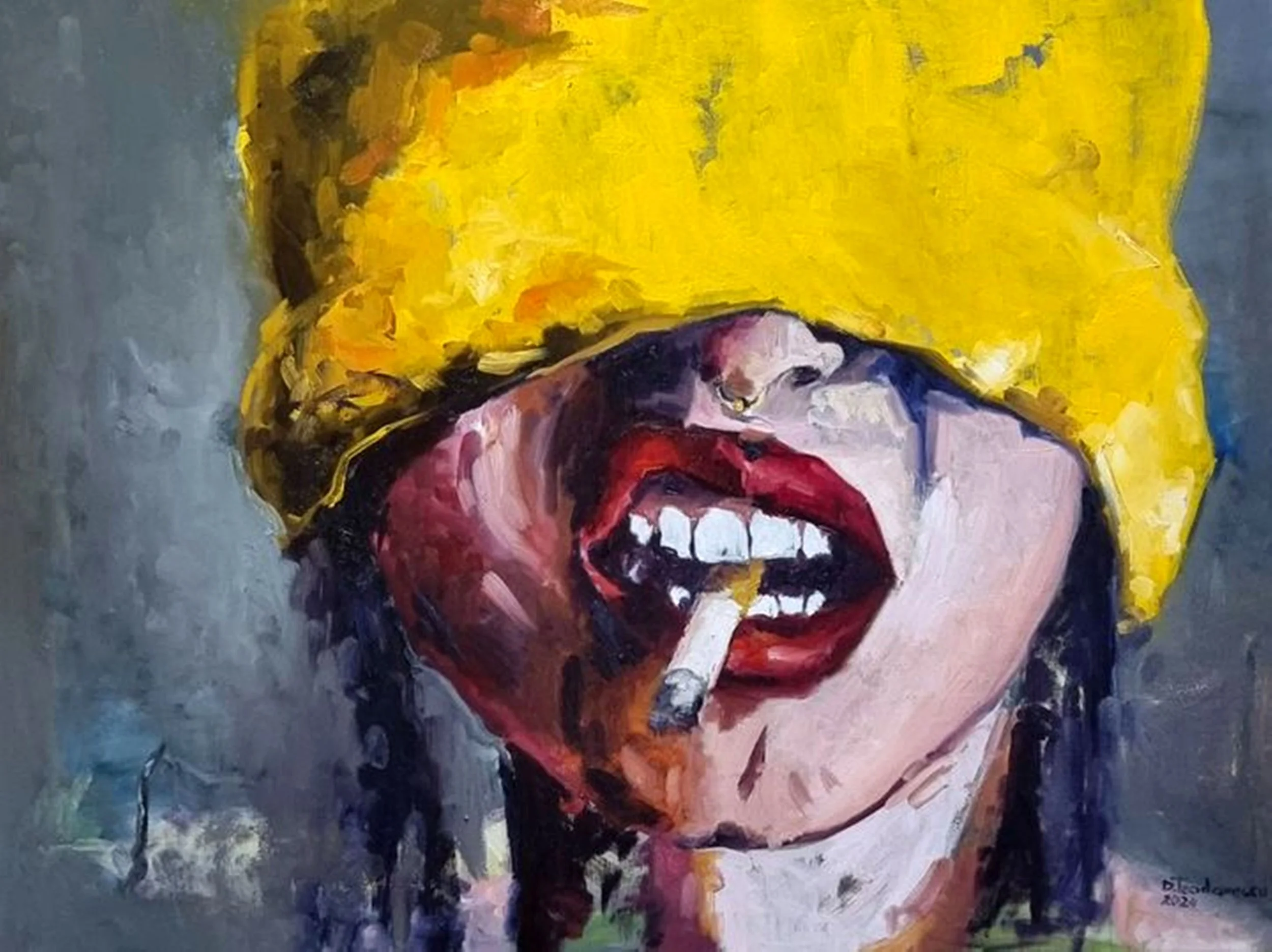 Dennis Teodorescu, “Fuck youself”  2024, oil on canvas, 60×80 cm