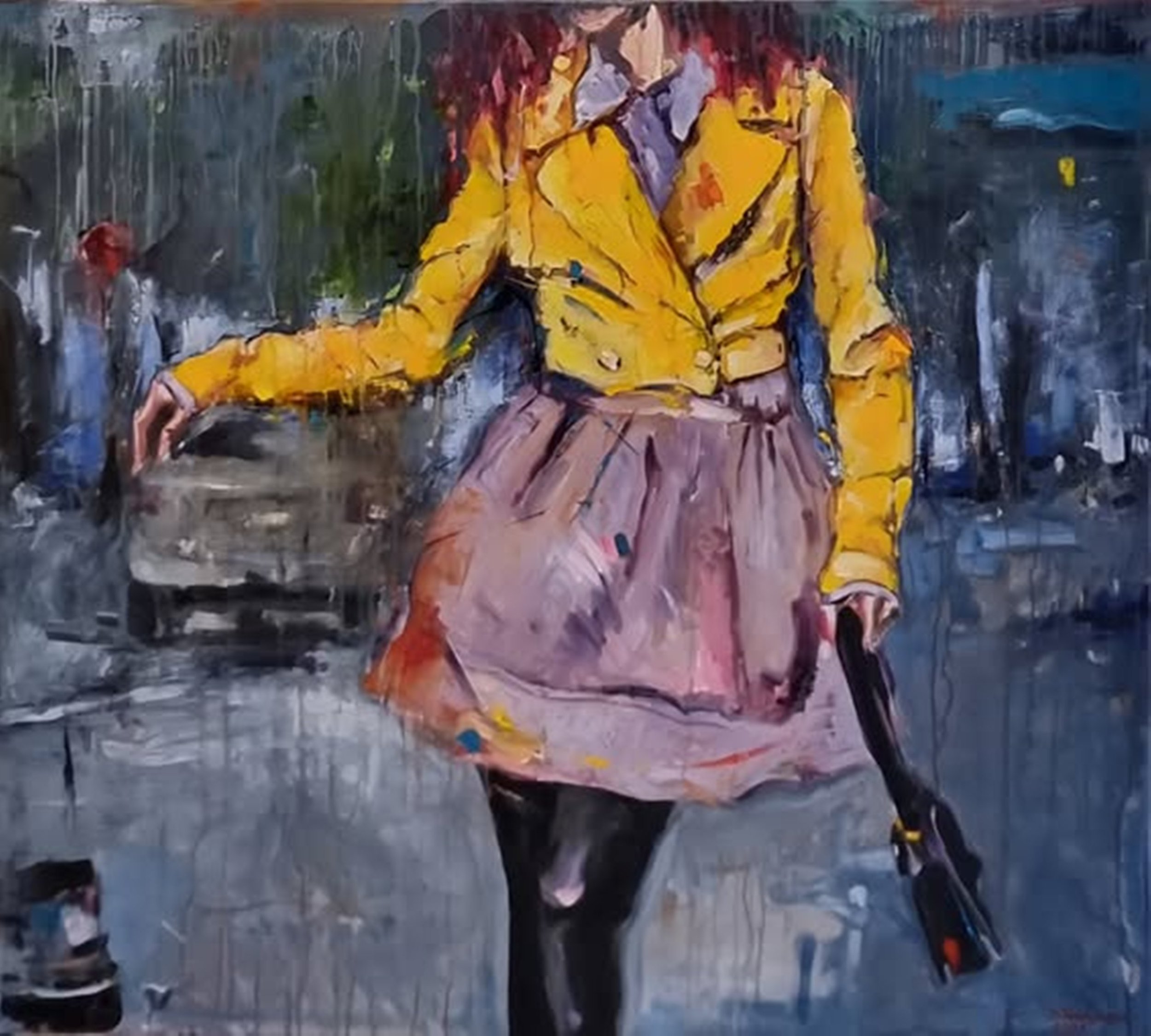 Dennis Teodorescu, “Carpe diem”  2025, oil on canvas, 90×100 cm