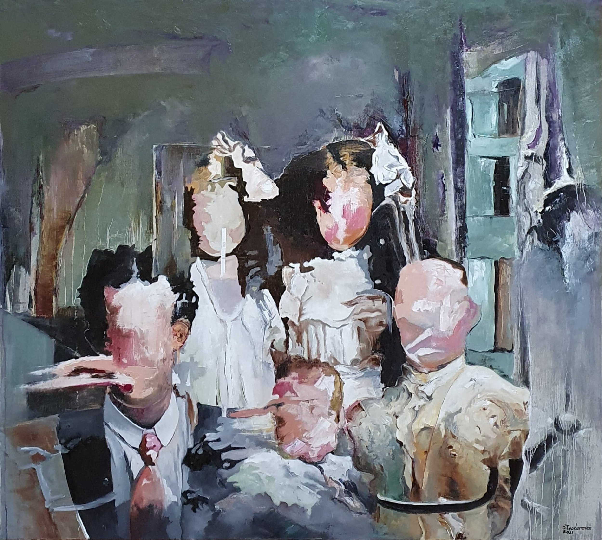 Dennis Teodorescu, “Traces in time”  2021, oil on canvas, 90×100 cm