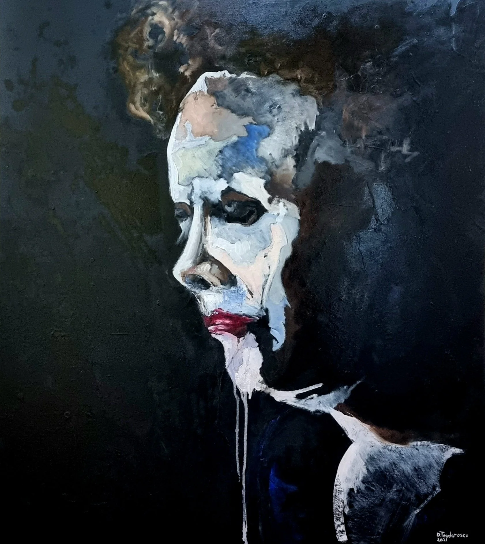 Dennis Teodorescu, “The last curtain”  2021, oil on canvas, 90×80 cm