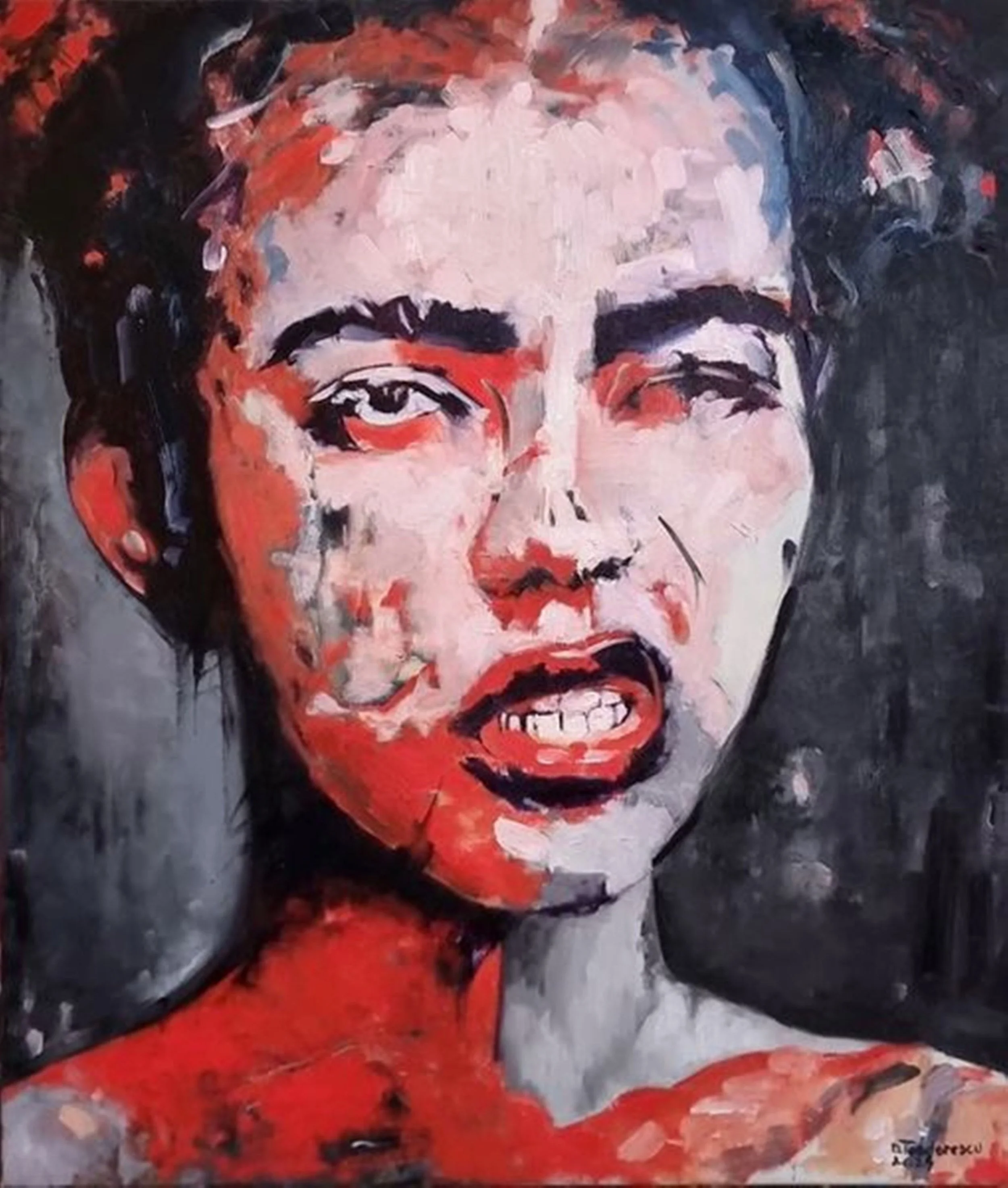 Dennis Teodorescu, “I’m ready”  2024, oil on canvas, 70x60 cm