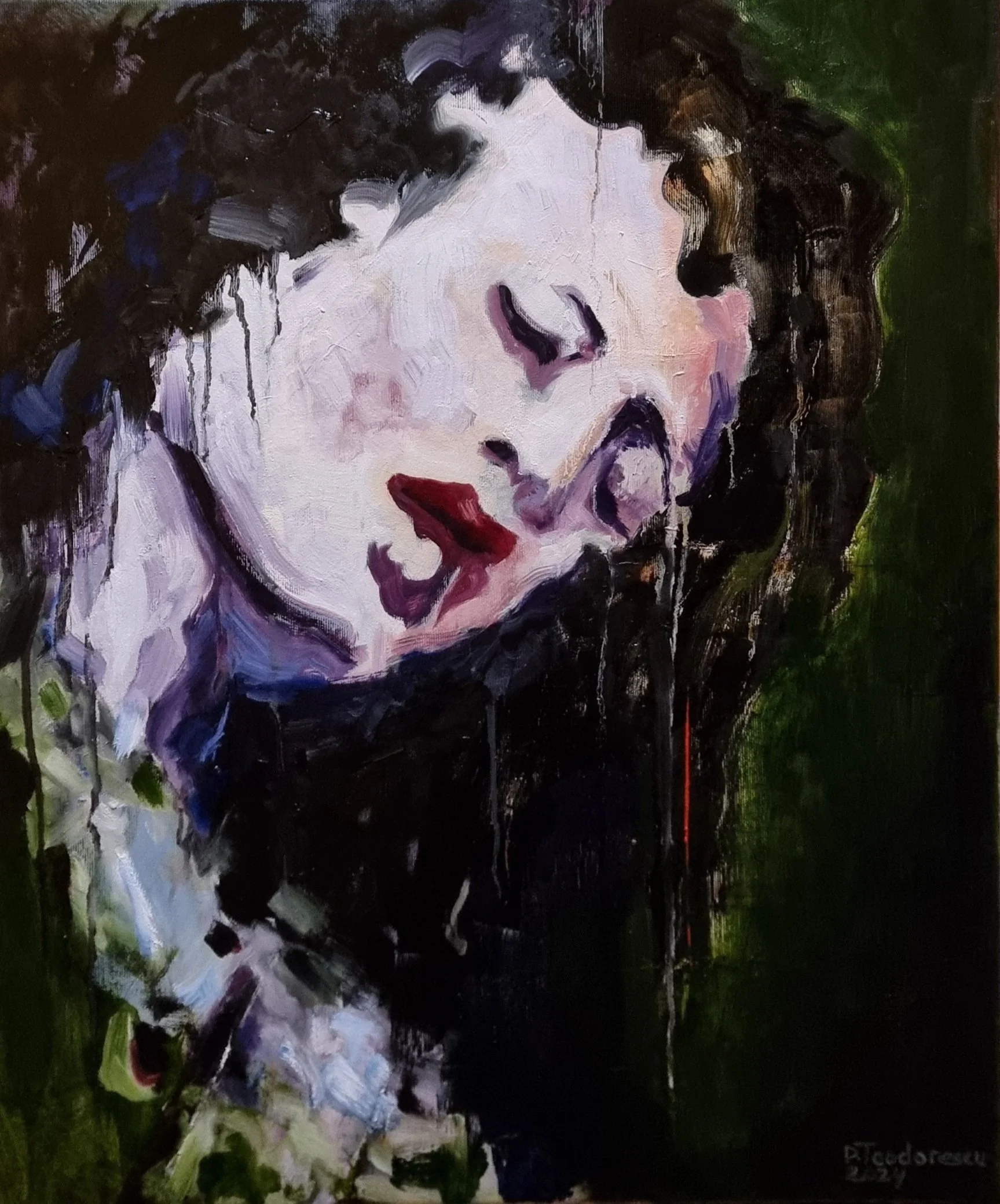 Dennis Teodorescu, “Too late”  2024, oil on canvas, 60×50 cm