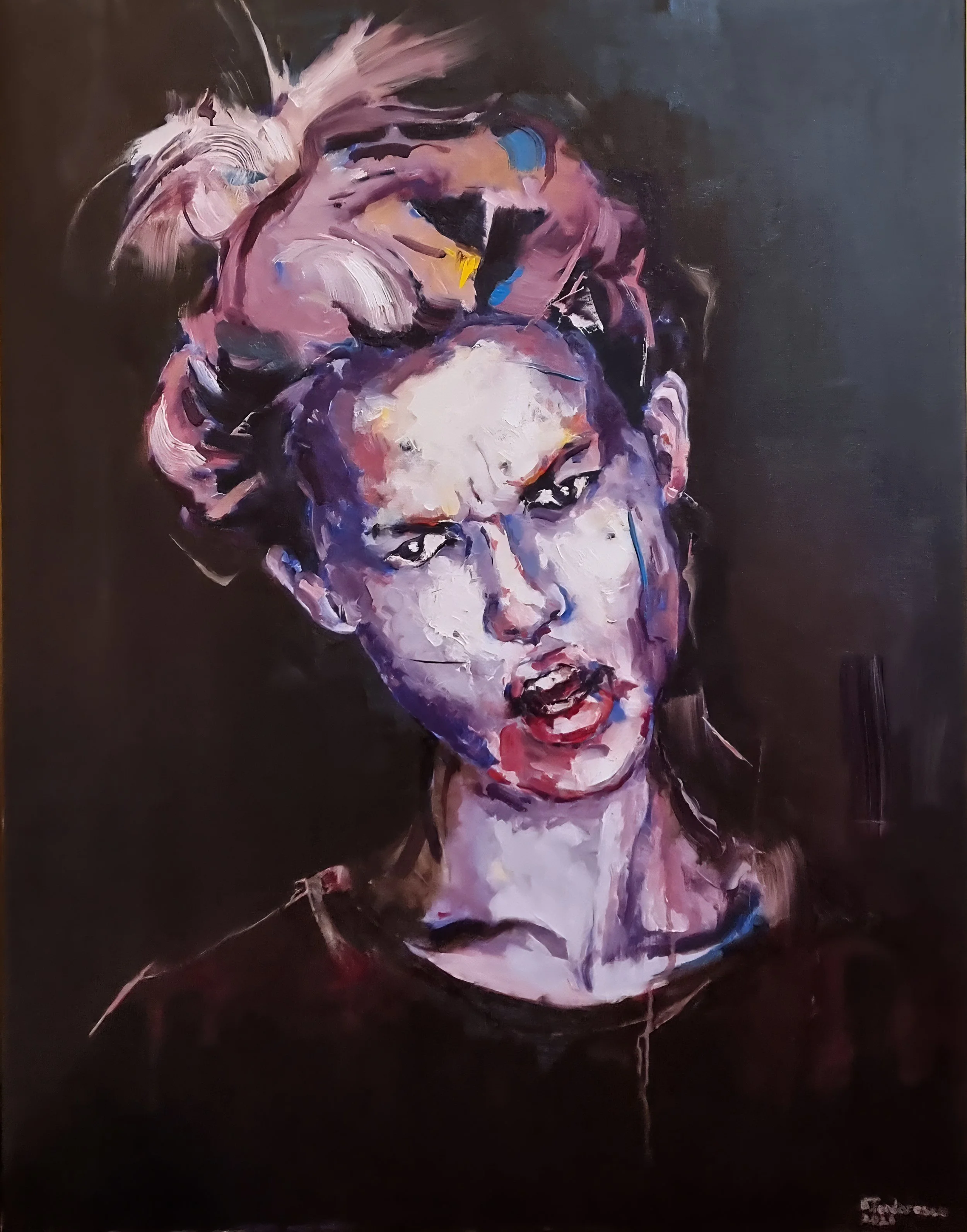 Dennis Teodorescu, “Reaction”  2026, oil on canvas, 90×70 cm