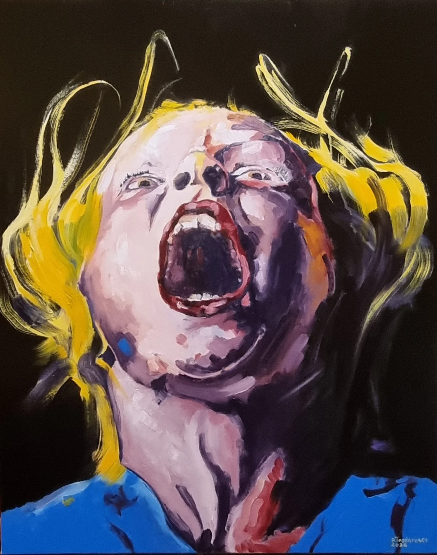 Dennis Teodorescu, "Enough!"  2026, Oil on canvas, 100x80 cm