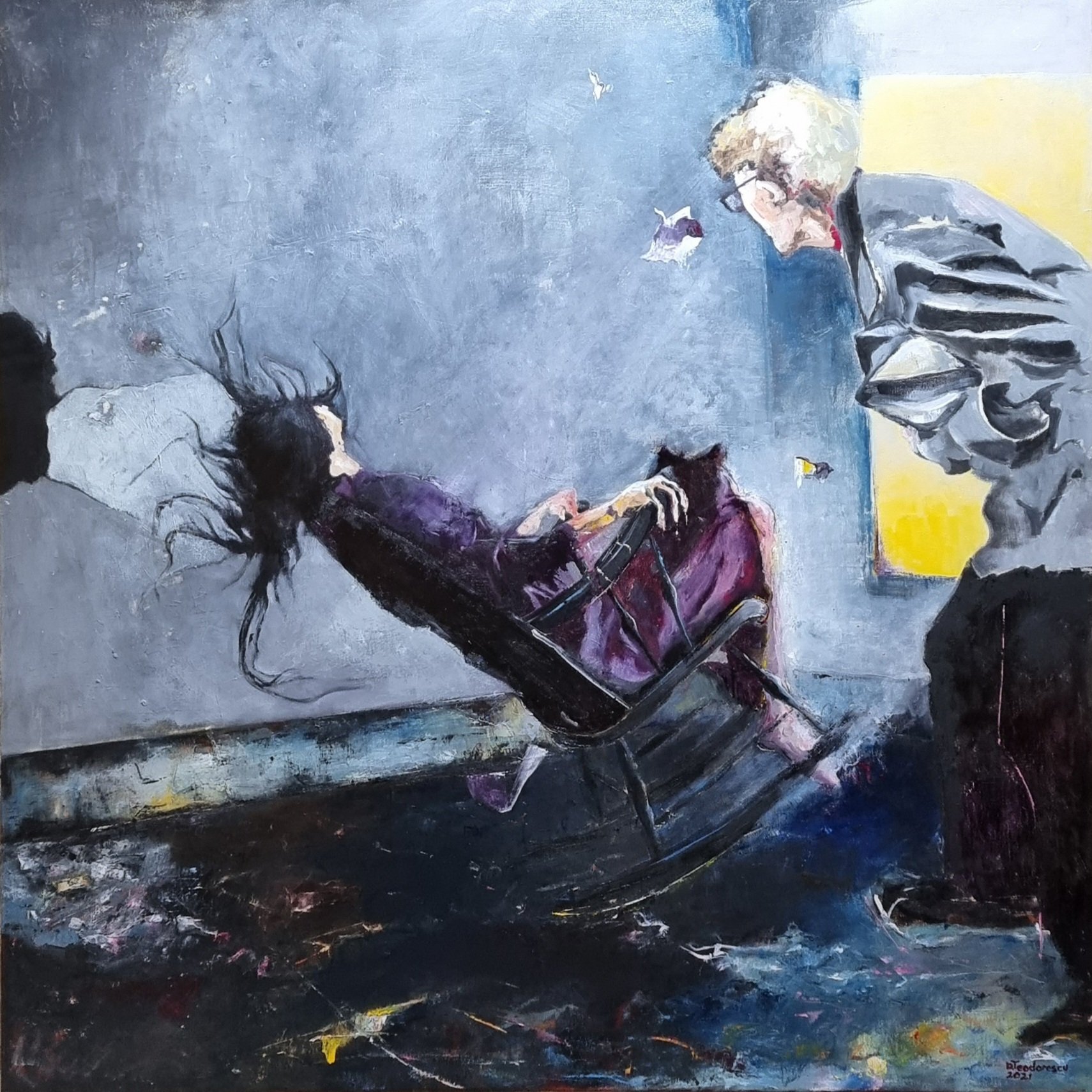 Dennis Teodorescu, “Appearance”  2022, oil on canvas, 100×100 cm
