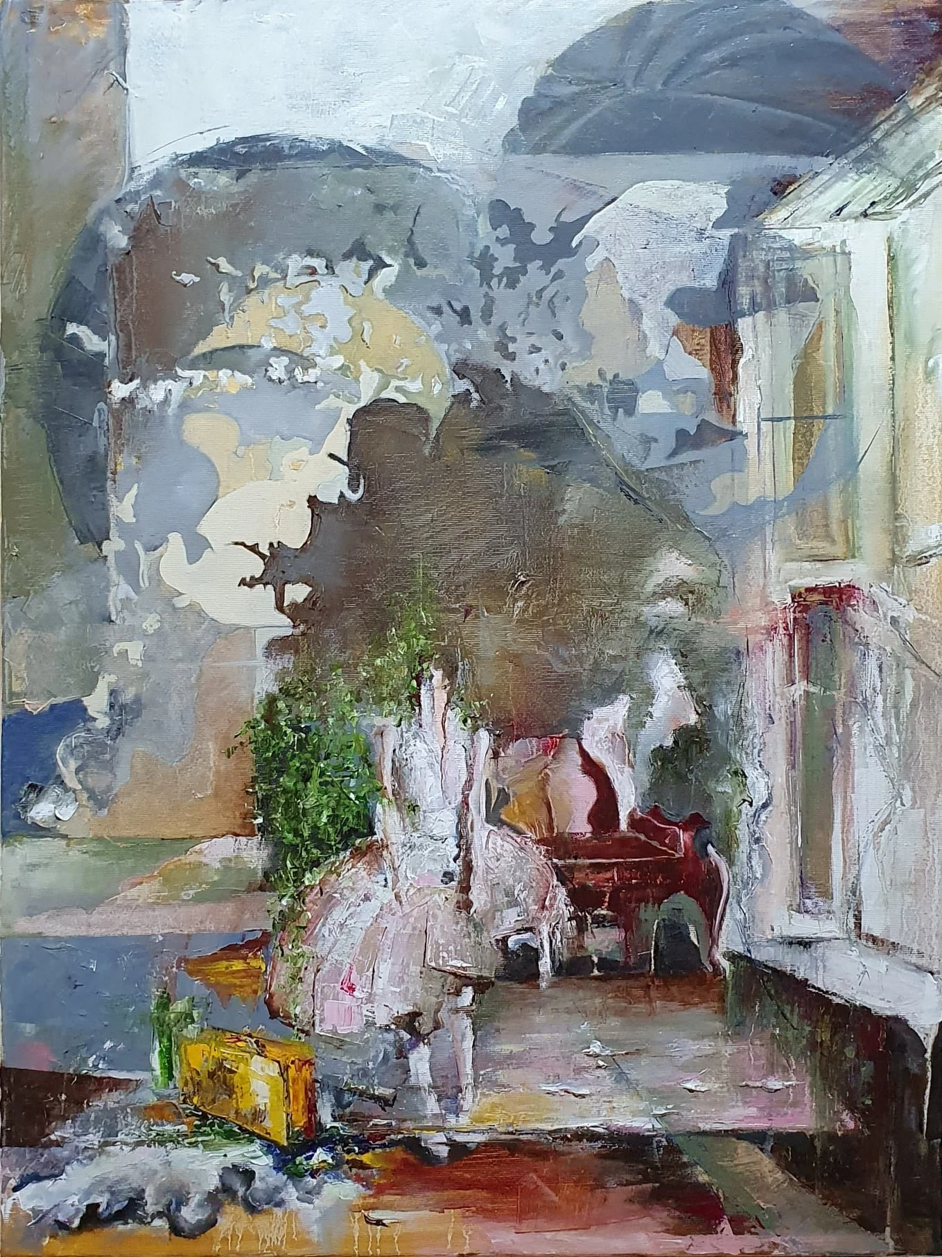 Dennis Teodorescu, “Waiting”  2021, oil on canvas, 80×60 cm
