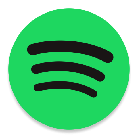 Spotify logo, green circle with black curved lines