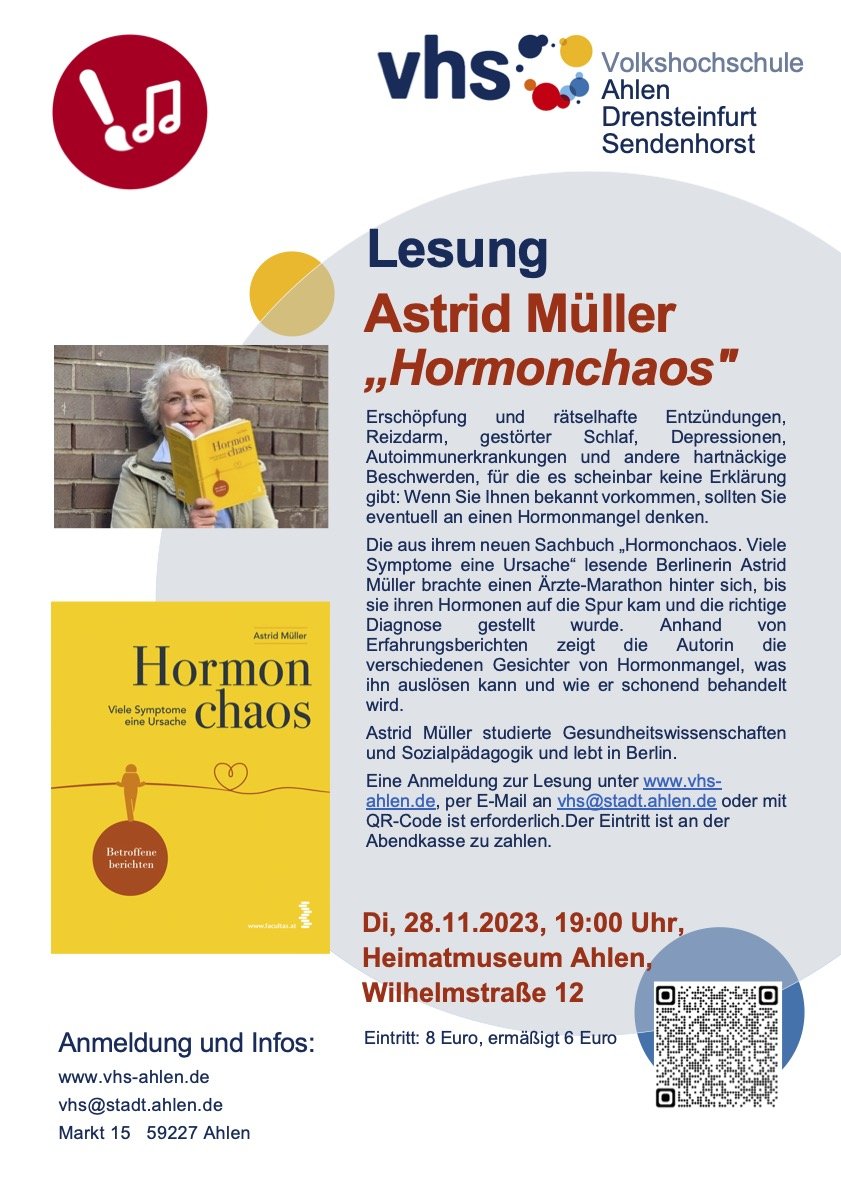 Lesung Hormonchaos. Viele Symptome eine Ursache