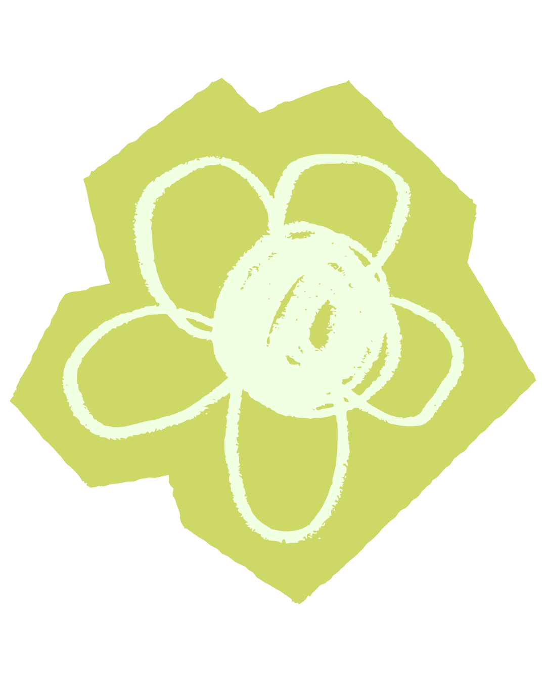 A yellow flower with a flower in the center, drawn in a sketchy style, with black background.
