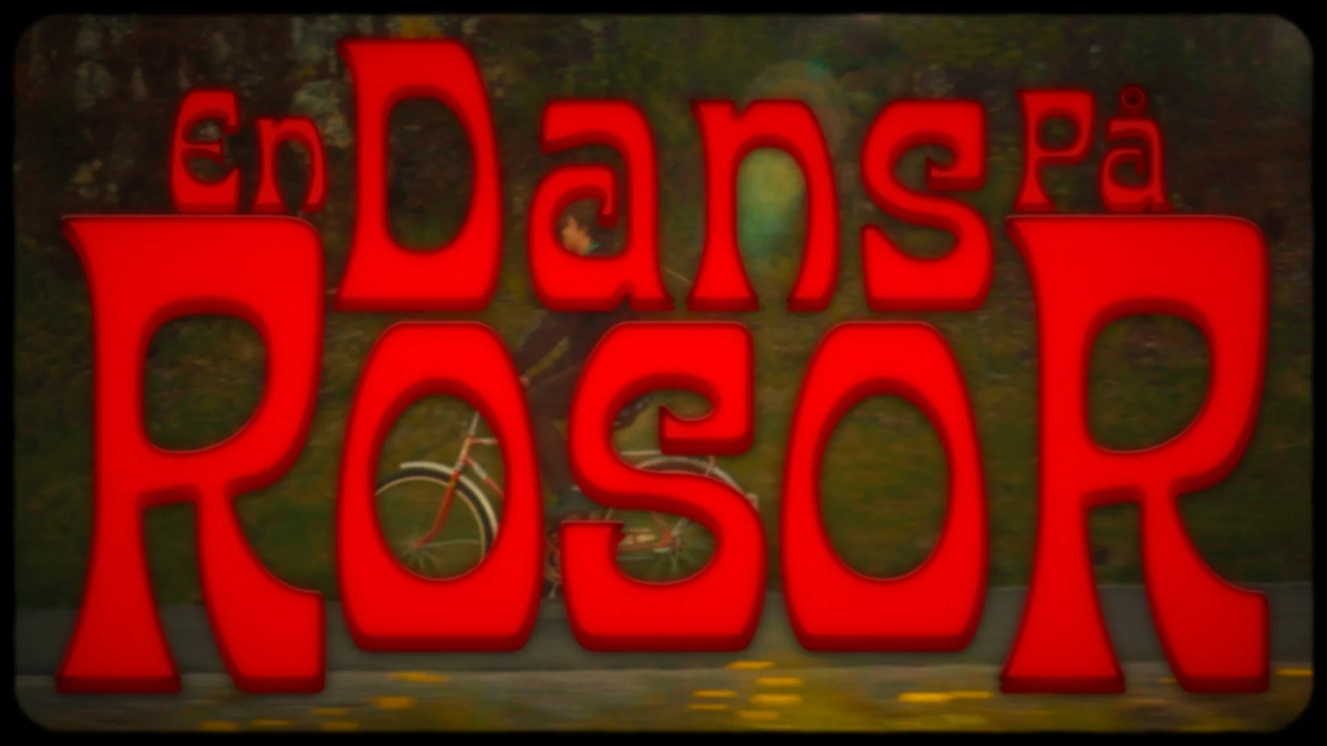 En stor, röd, tredimensionell text som säger "En chans på RÖD" med en cykel i bakgrunden