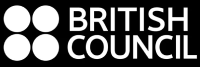 British Council logo with four stylized white circles on a black background
