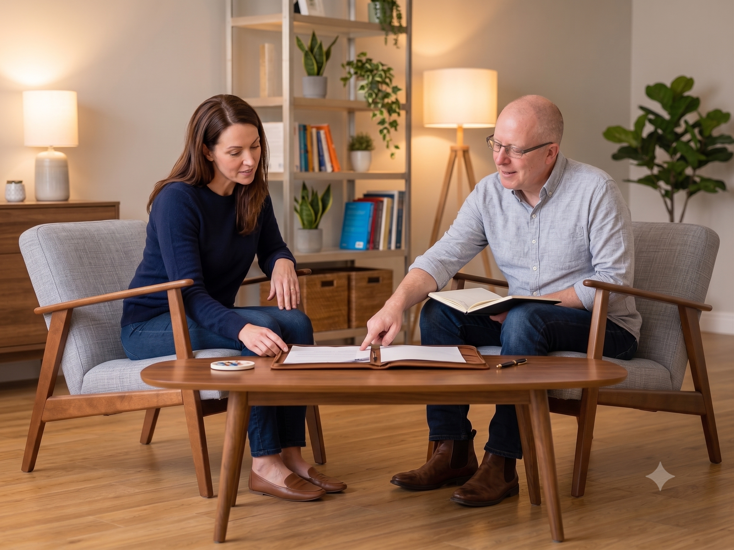 Sammy Brown in conversation with a client