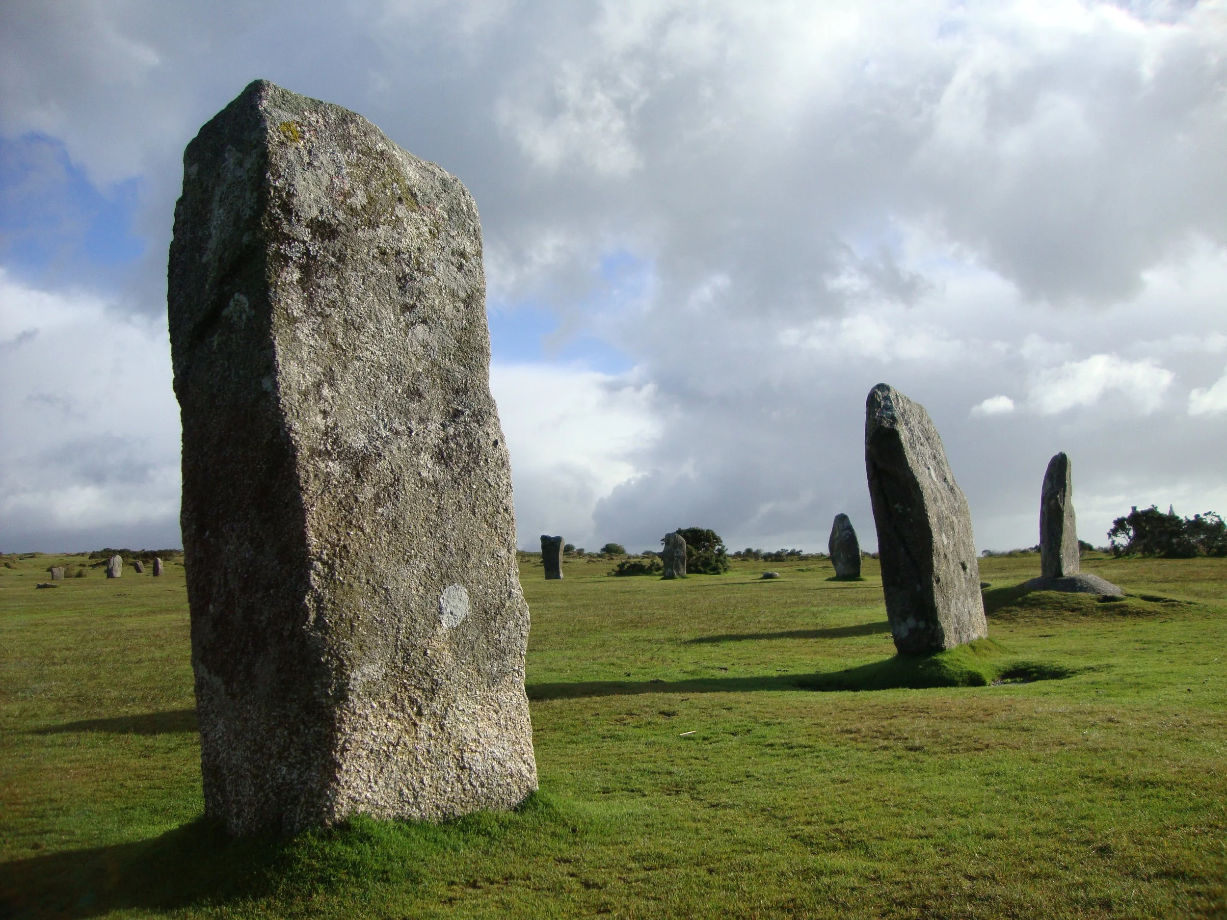 The Hurlers stone circles on Bodmin Moor near Minions.
