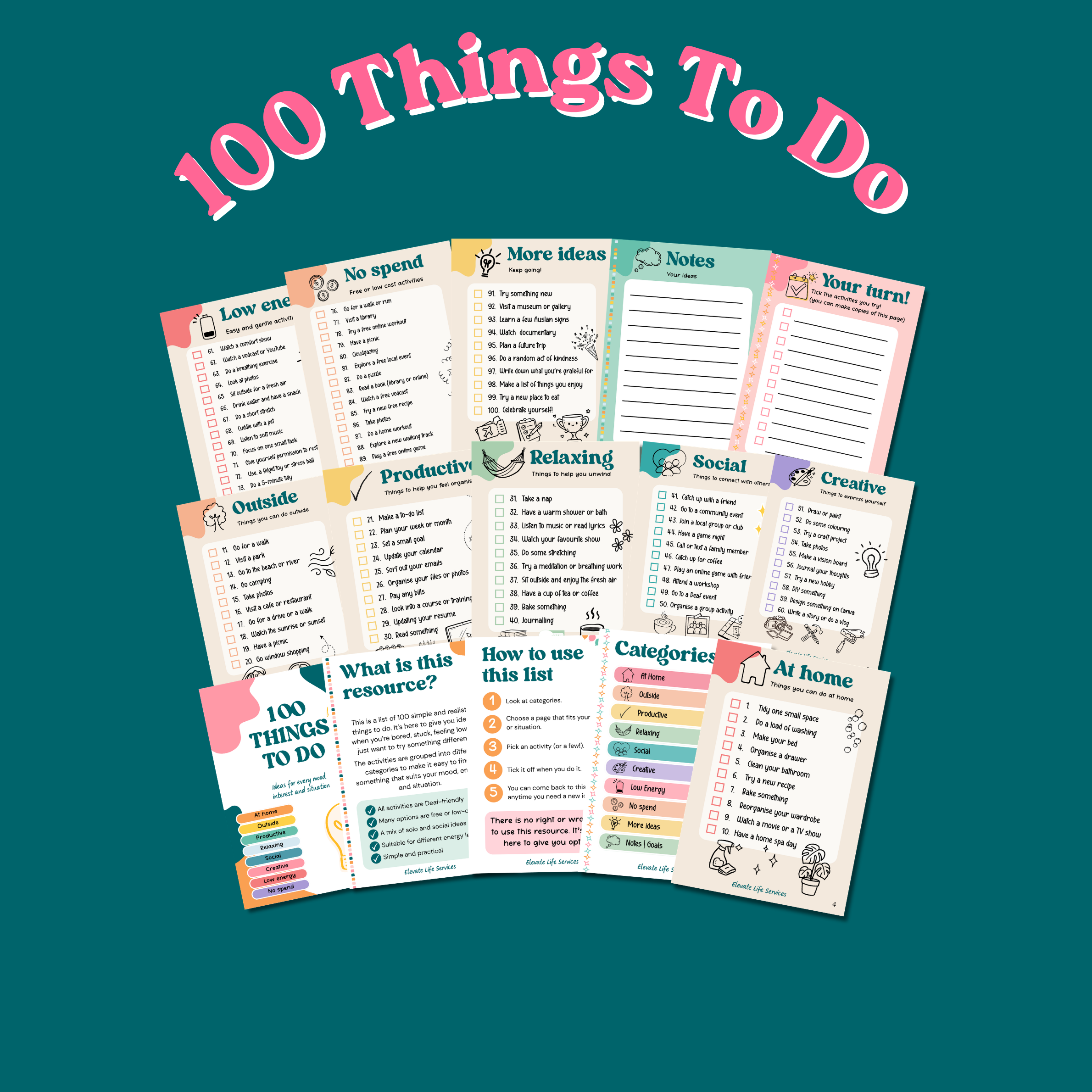 100 Things To Do | Digital Activity Resource