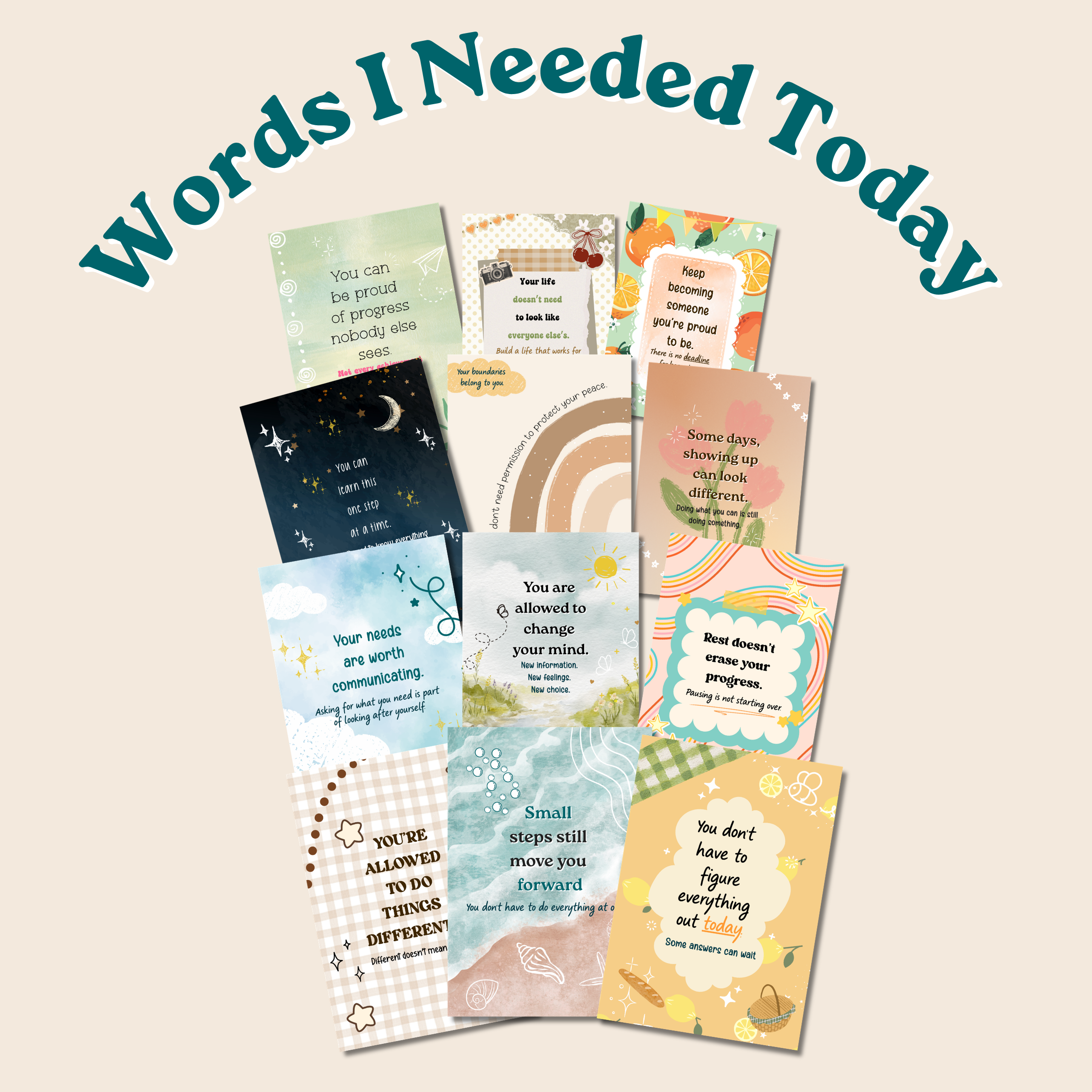 Words I Needed Today | 12 Motivational Printable Wall Prints
