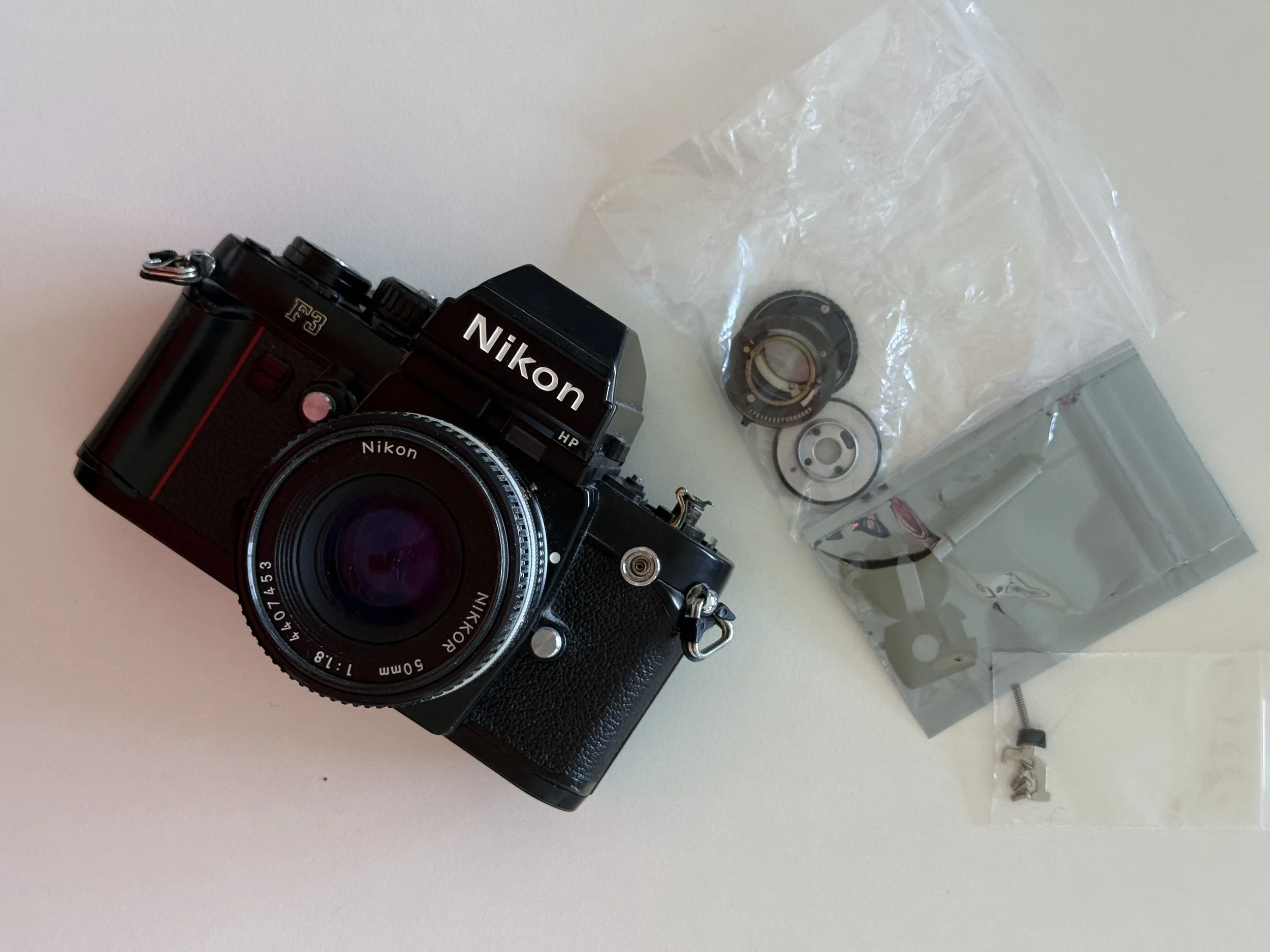 Fixing my old Nikon F3 High Point. 