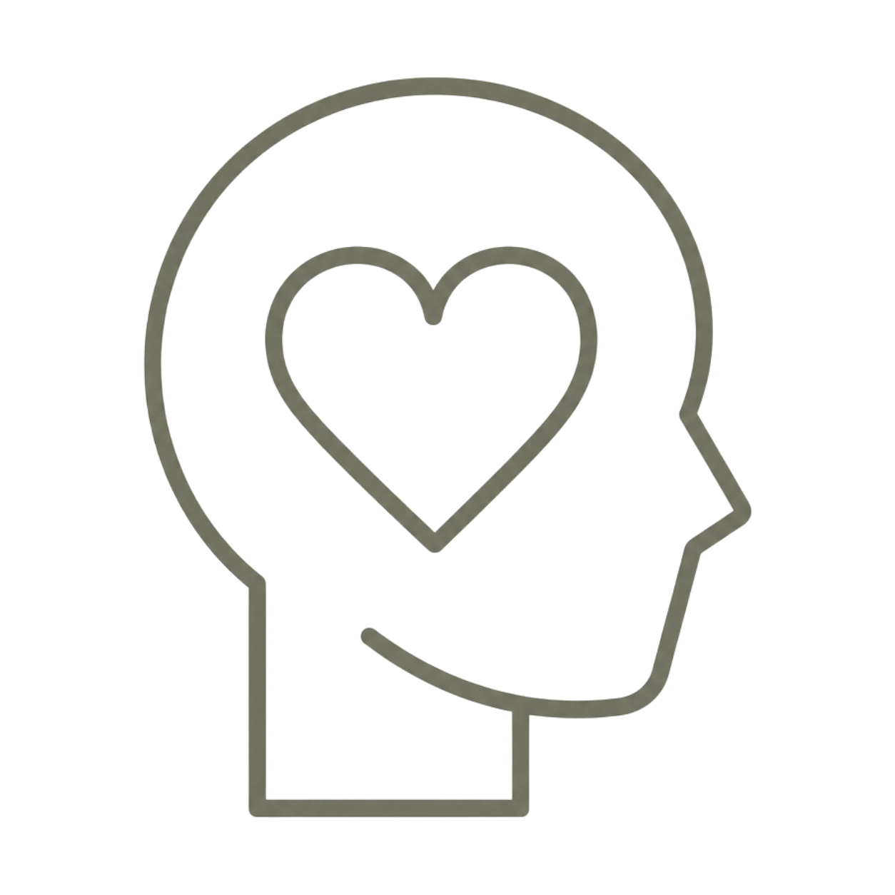 Line-art icon representing psychological support