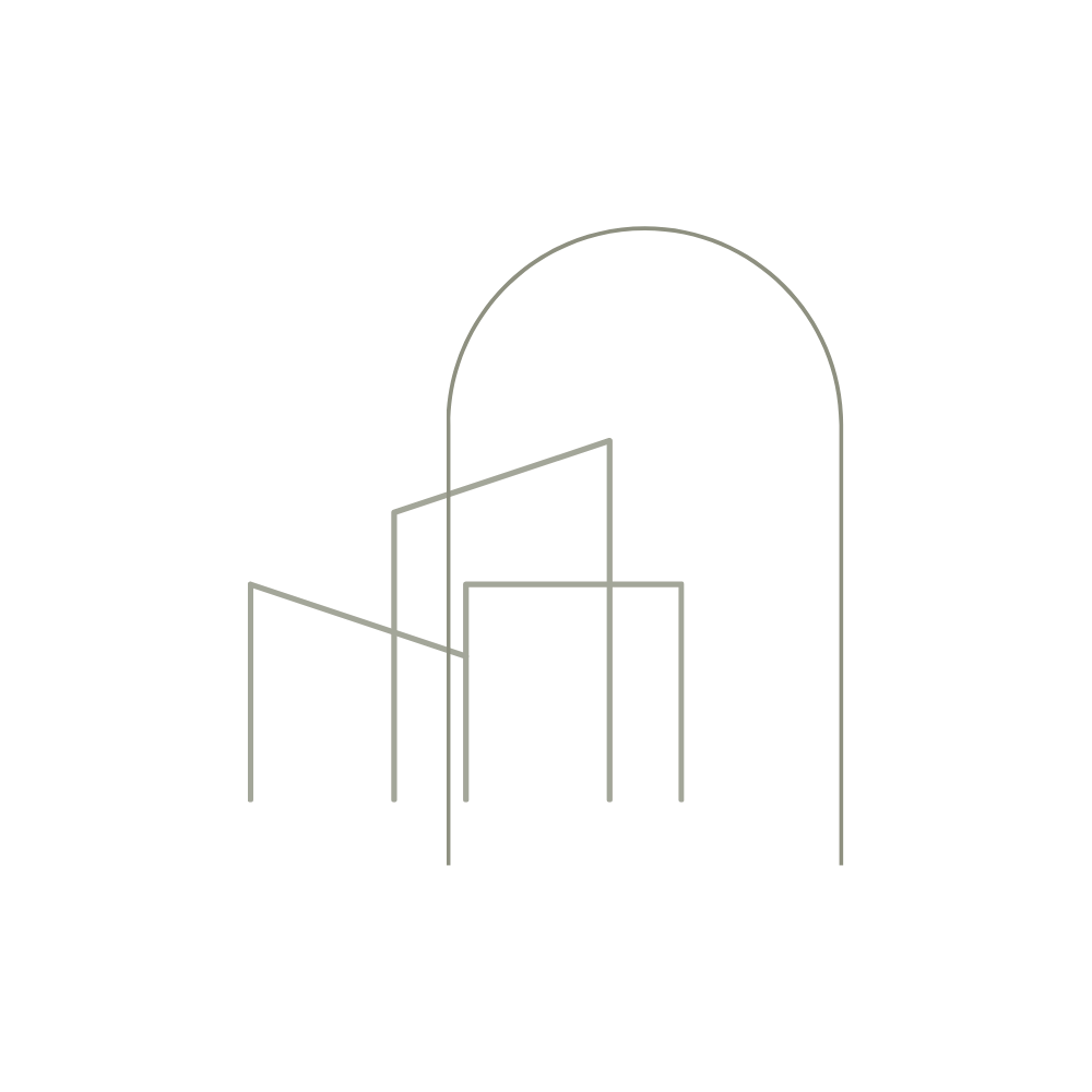 Line-art illustration representing the history of Satya Aspire Center