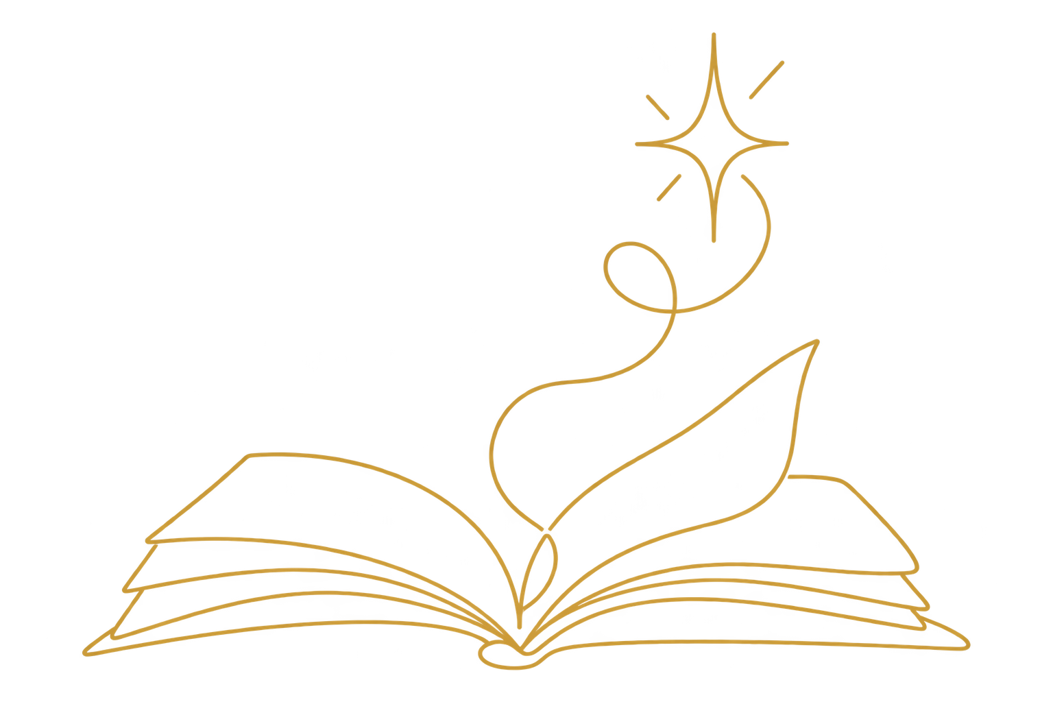 Line-art icon representing children discovering something that catches their attention