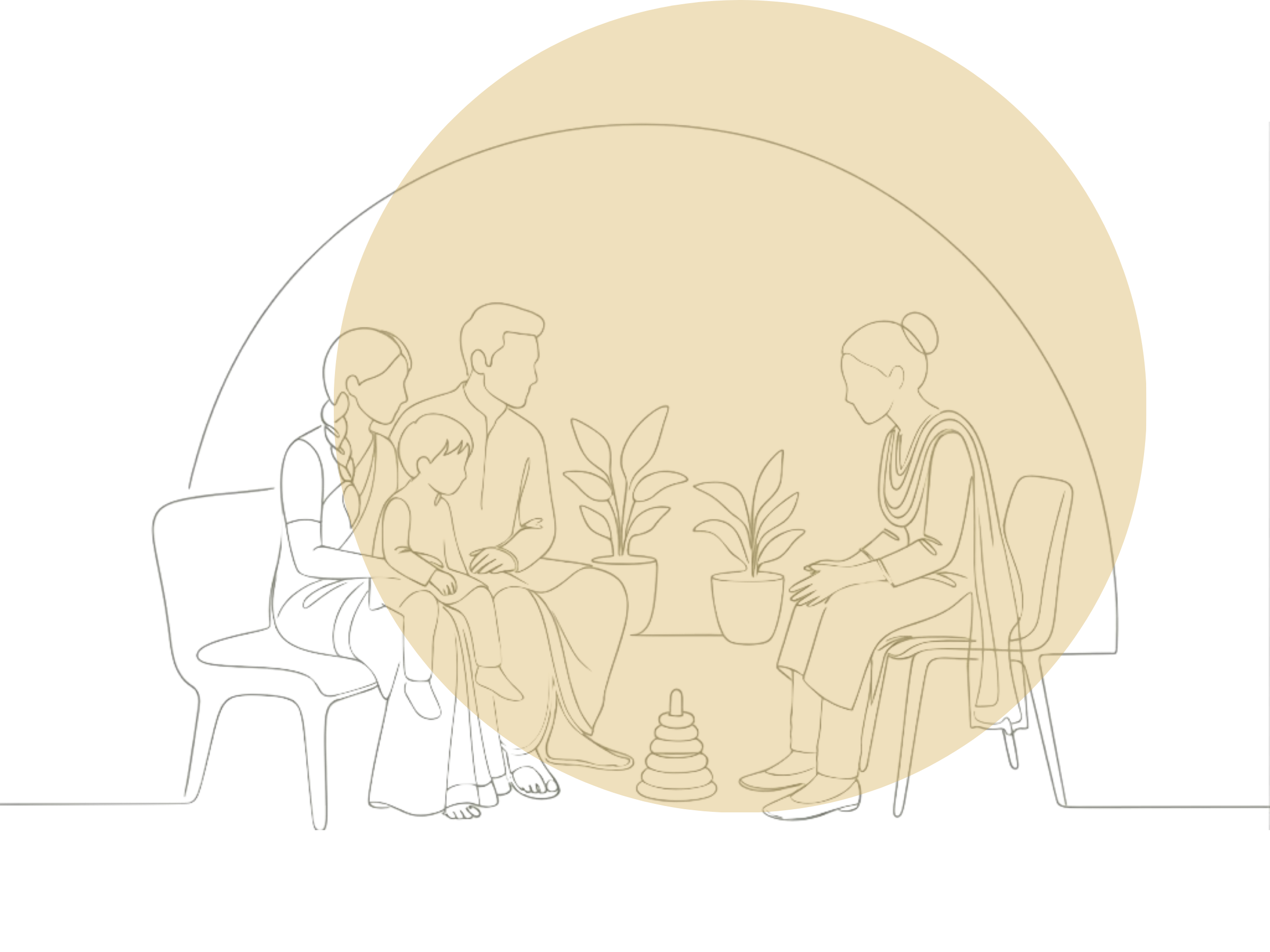 One-line drawing representing communication and connection