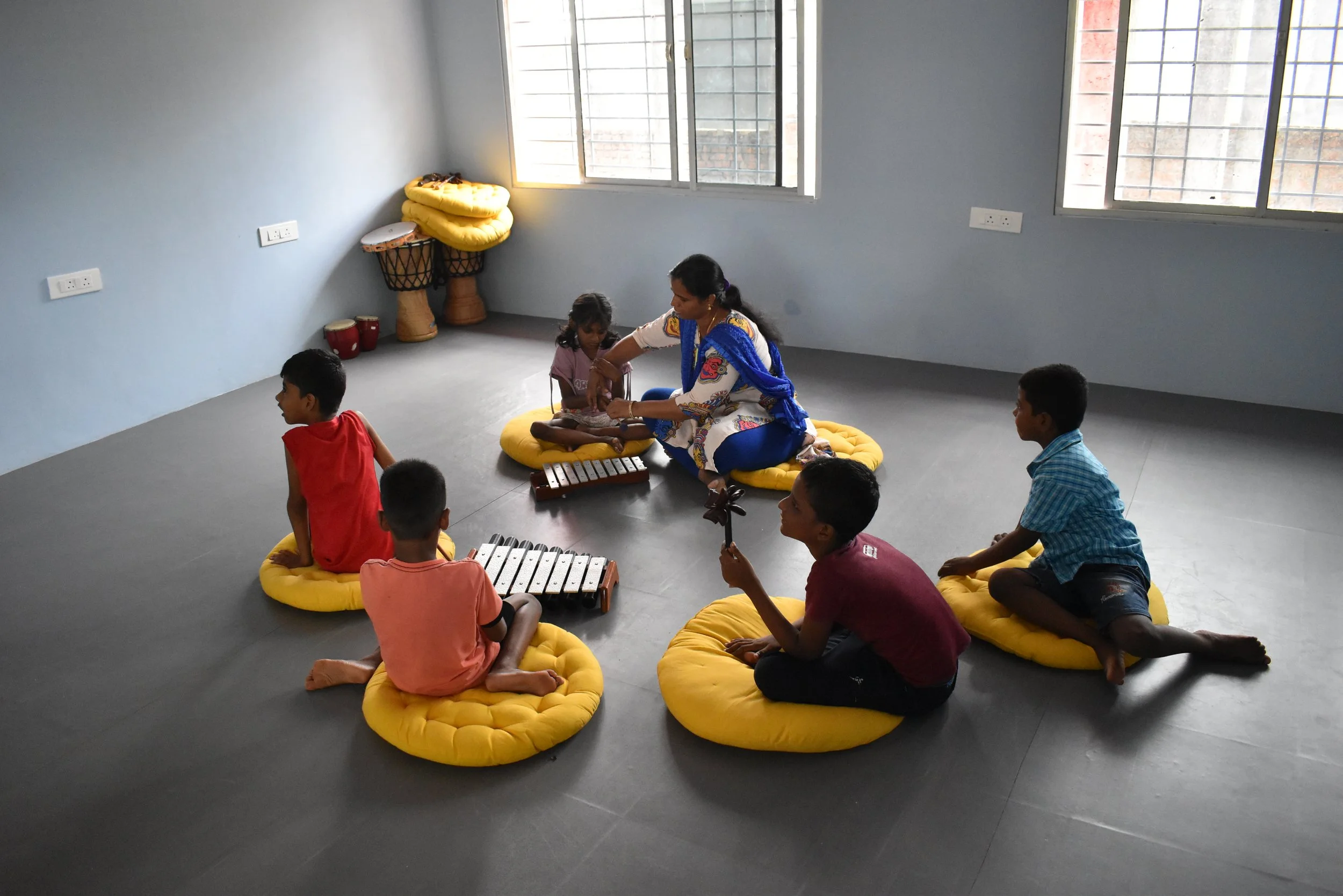 Music room session at Satya Aspire Center