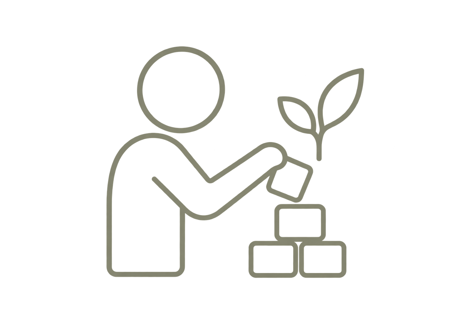 Line-art icon representing skill development