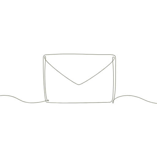 Line-art icon representing email