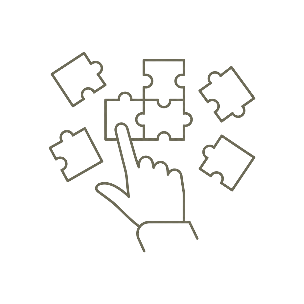 Line-art icon representing occupational therapy