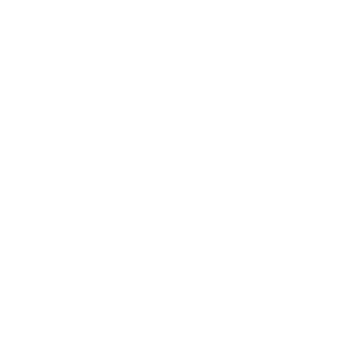 Facebook logo with a black lowercase 'f' on a white circular background.