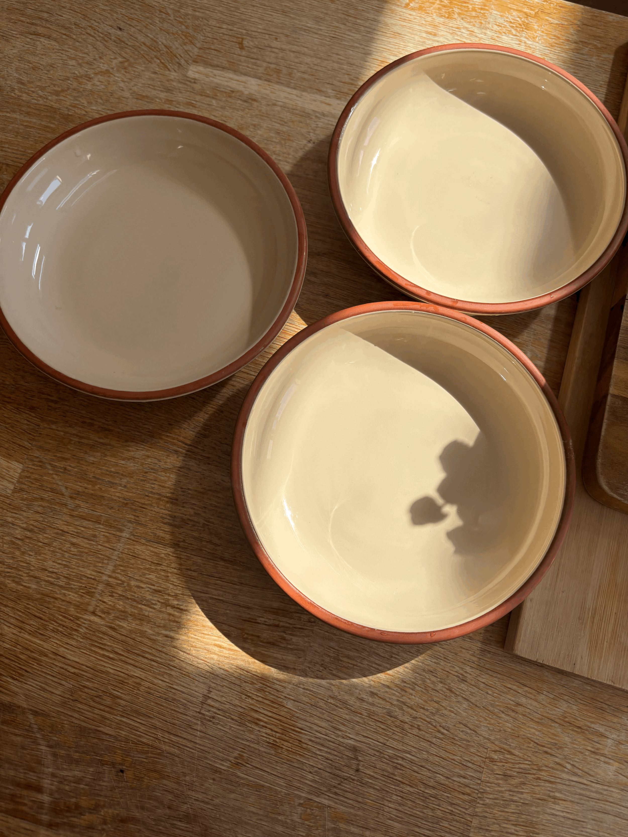 Handmade Cream Terracotta Bowls
