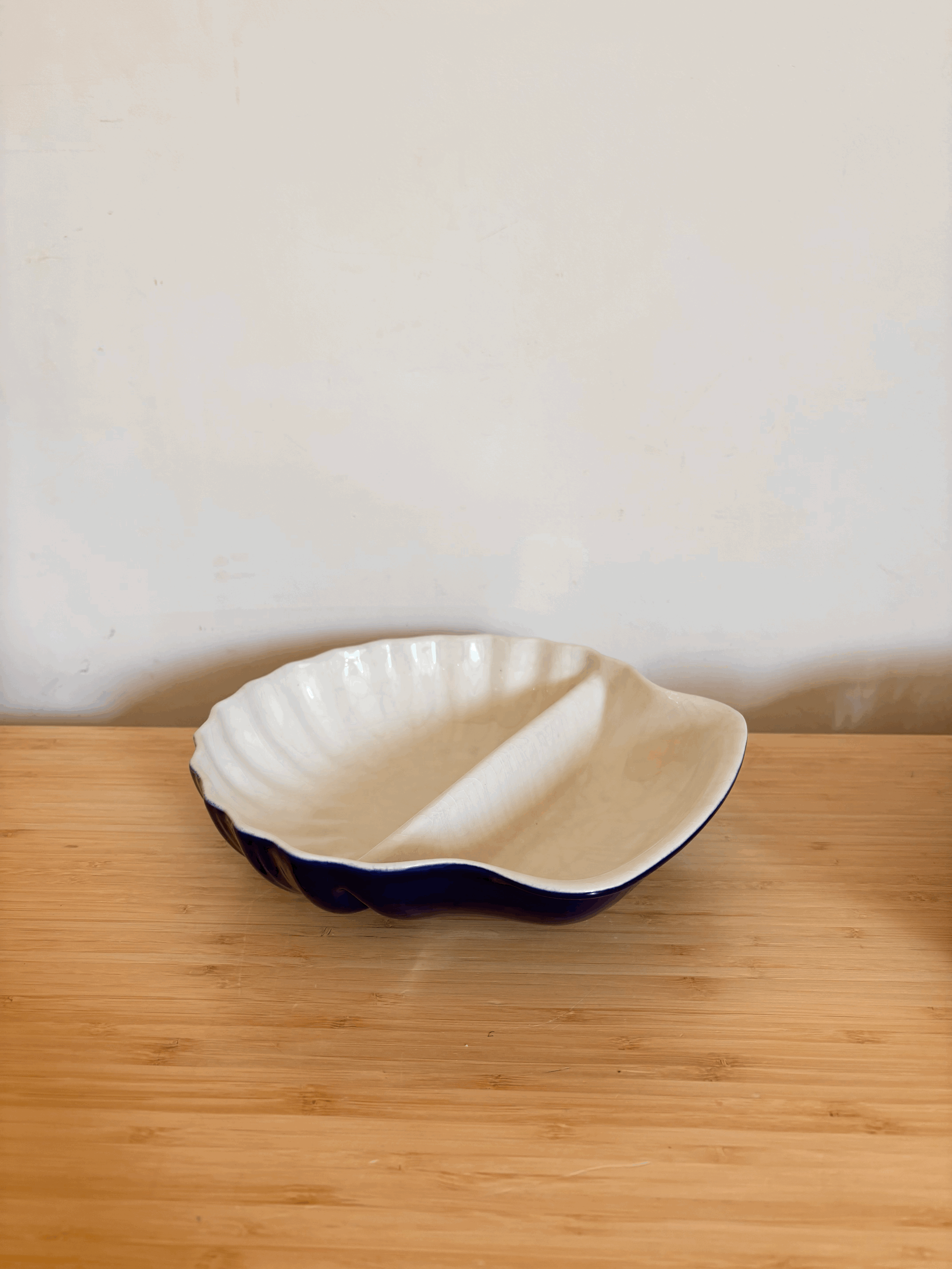 Divided Navy Shell Dish