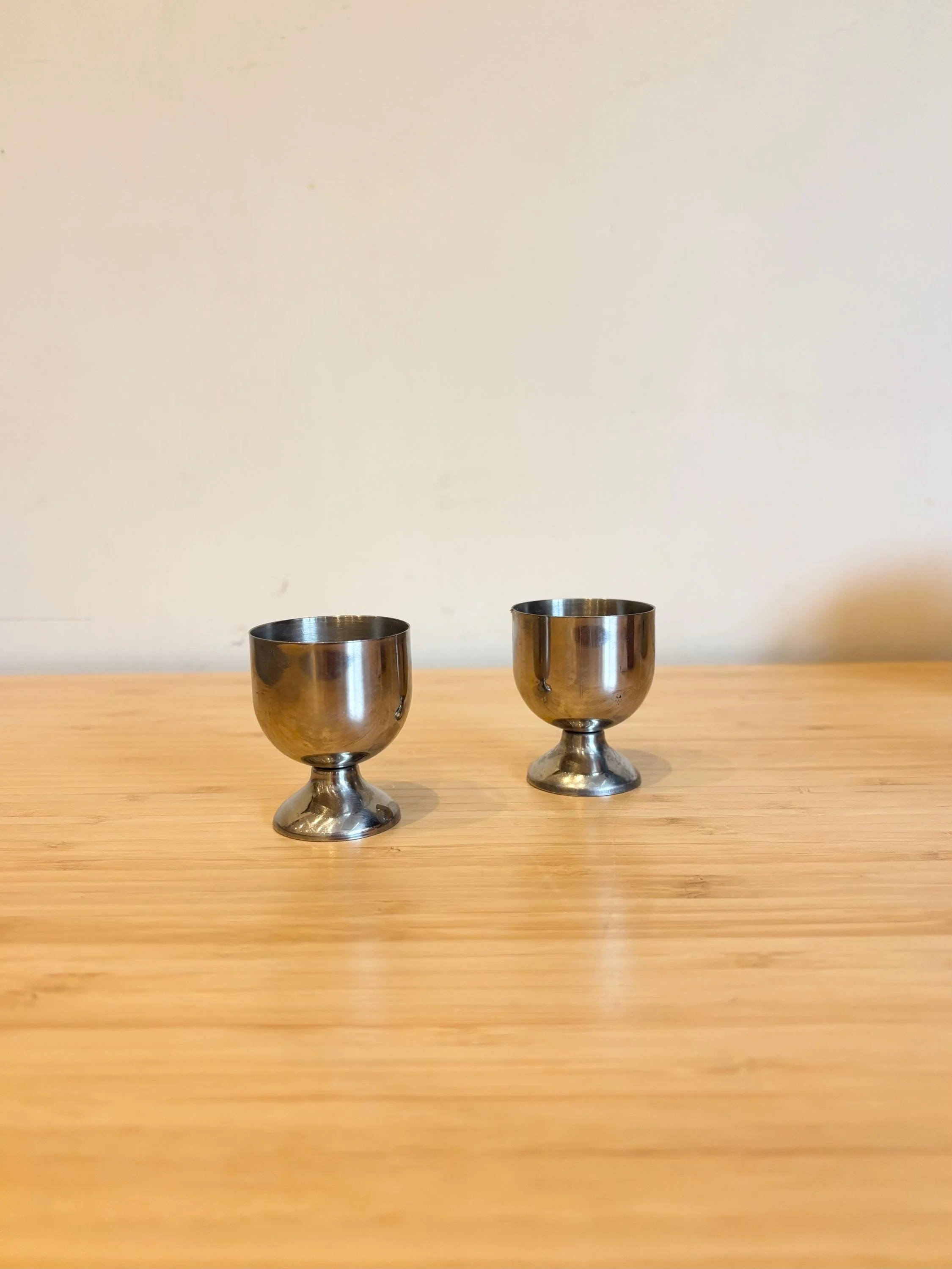 Pair of Stainless Steel Egg Cups