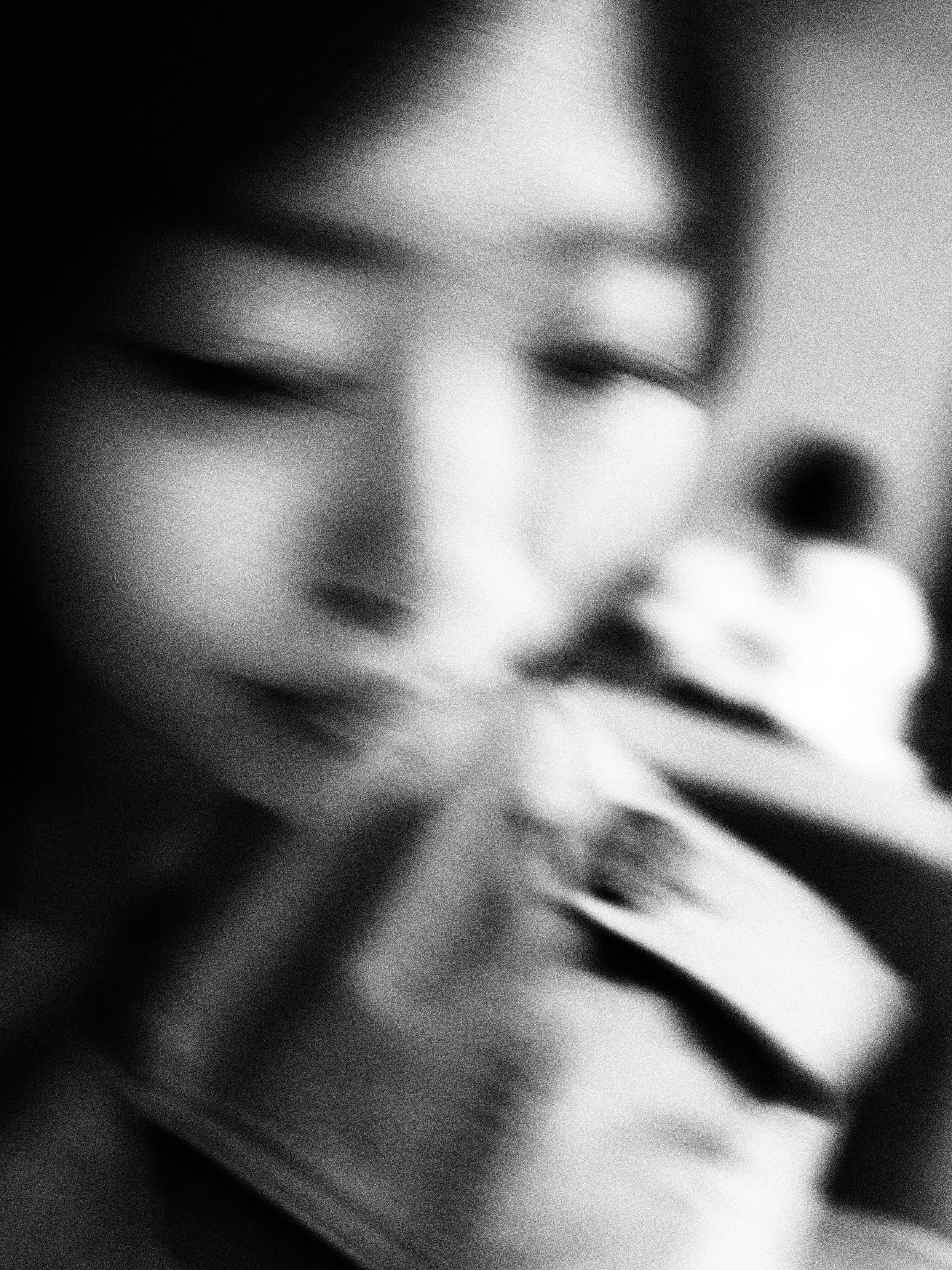 Close-up portrait.. Hi Contrast wabi sabi look.