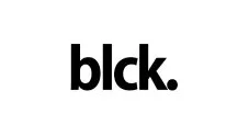 Black text on a white background spelling 'blck' with a period at the end.