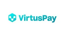 VirtusPay logo with a hexagon and bear face icon