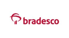 Bradesco logo in red text with a circular emblem