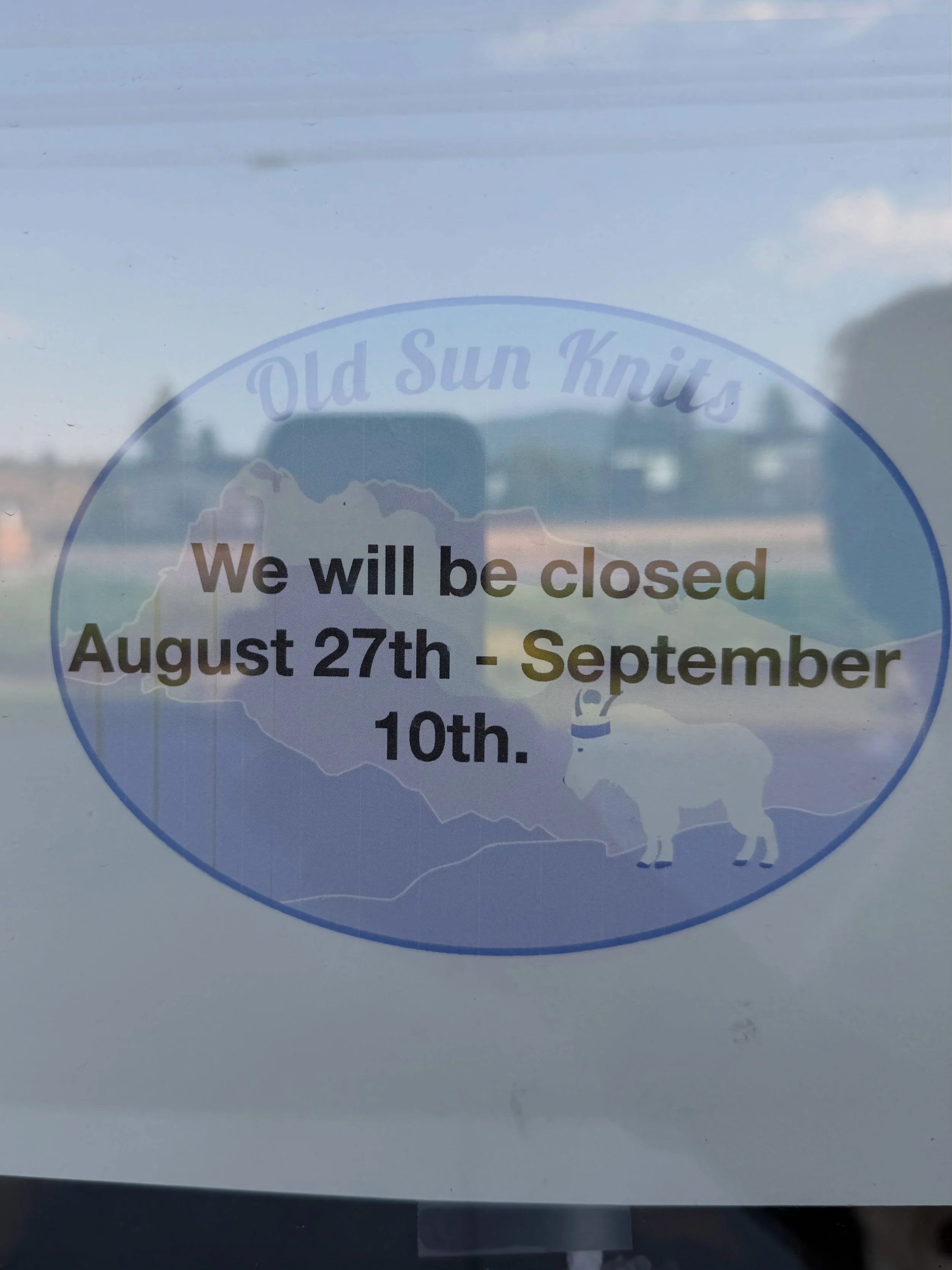 After a great summer my staff and I need a break!  We will be closed August 27 - September 10th. We&rsquo;ll be back and ready for knitting season when we get back!!

#oldsunknits #cuzzywasadingdong #whitefishmontana #whitefishknitshop