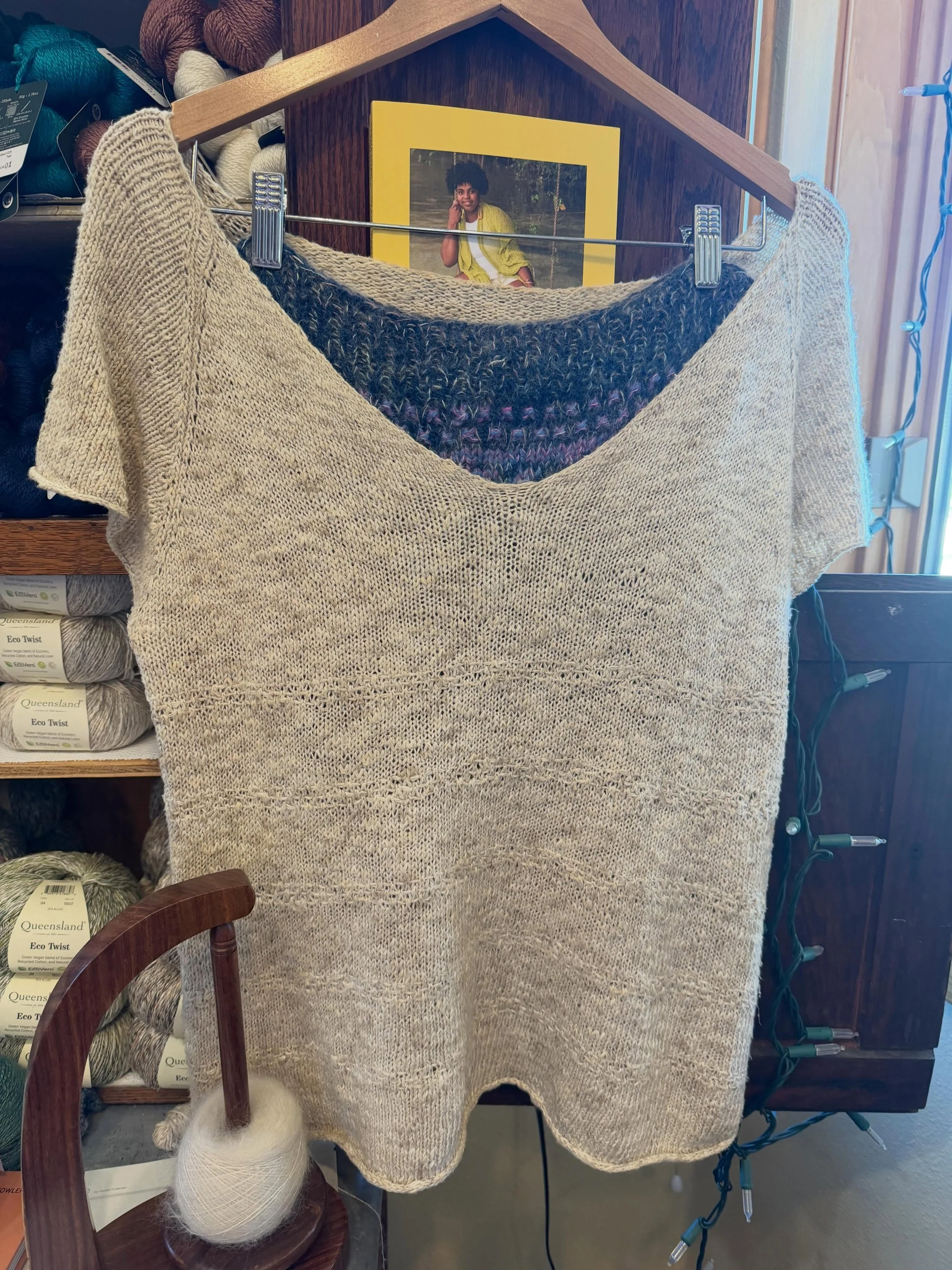 Queensland Eco Twist yarn. A summery blend of EcoVero, recycled cotton, &amp; natural linen. Perfect for the Edie by Isabell Kraemer. 

#oldsunknits #cuzzywasadingdong