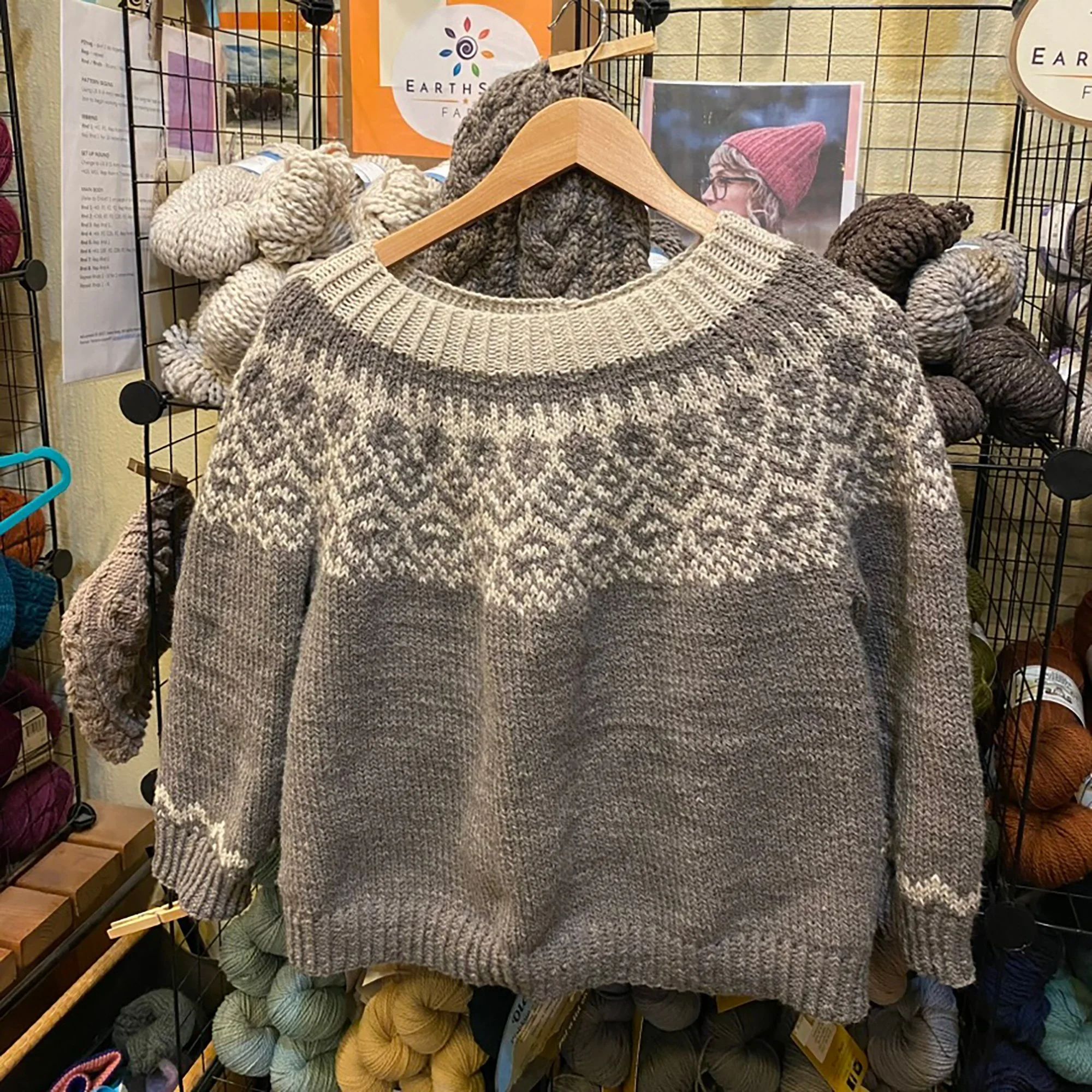 Hand Knit Grey Sweater 