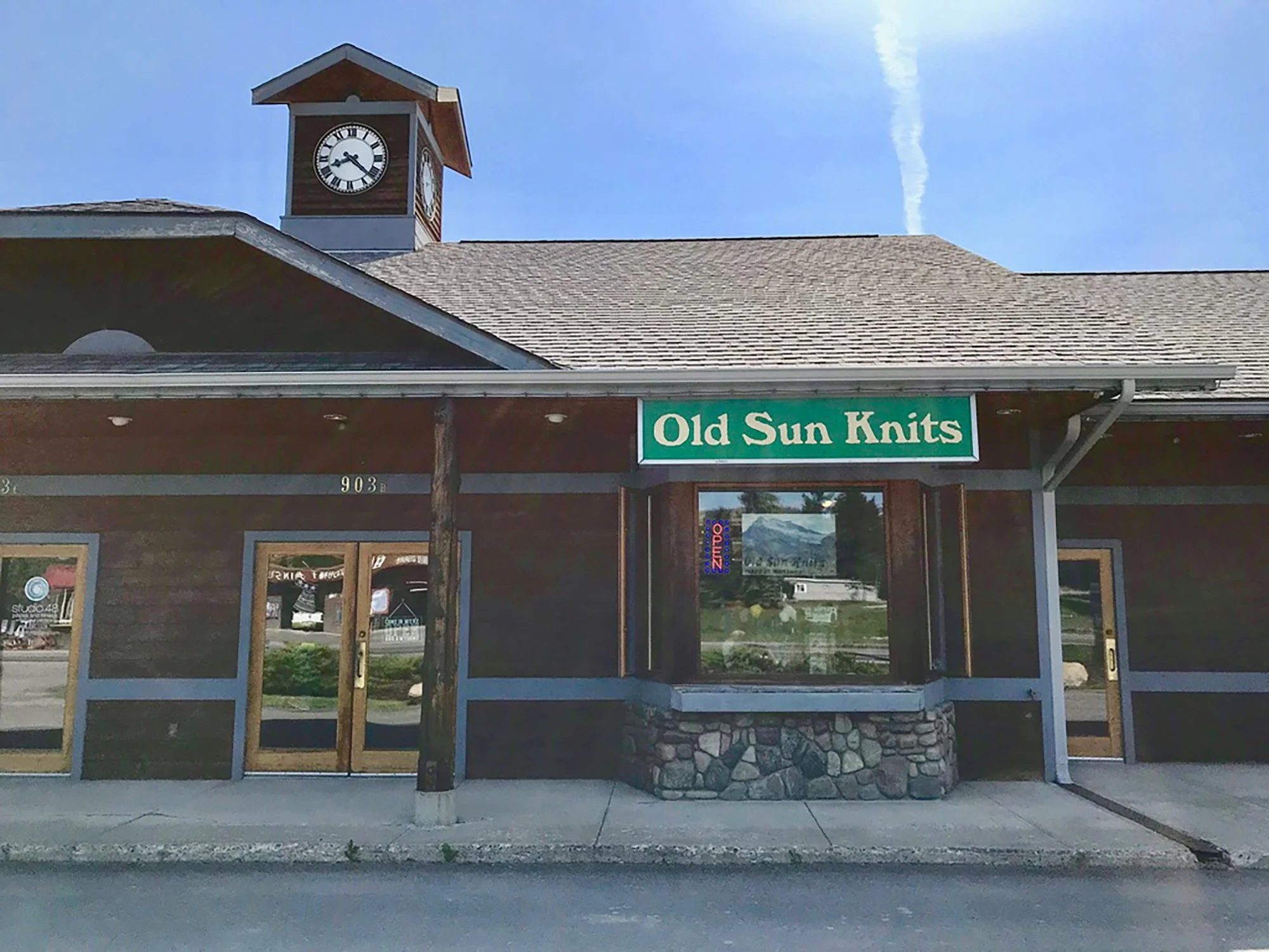 Old Sun Knits storefront exterior in Whitefish, Montana