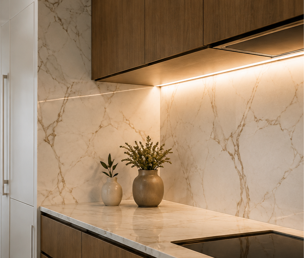 Cocina con encimera y acabados de alta calidad instalados por Reformas Barna Decor.