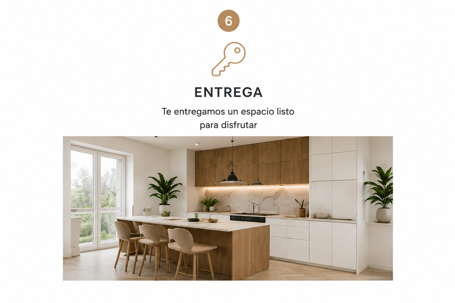 Cocina moderna terminada tras una reforma integral realizada por Reformas Barna Decor en Barcelona.